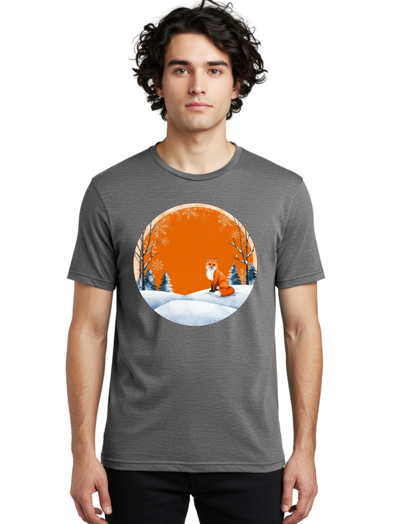 Fox-In-Winter-Scene Men'S Graphic Tee, 100% Cotton, Comfortable Casual Summer Wear, Machine Washable, Vintage Camera, Old Camera, Antique Camera, Black Camera, Classic Photography, Photography Equipment, Nostalgic Device, Film Camera, Baf111 25