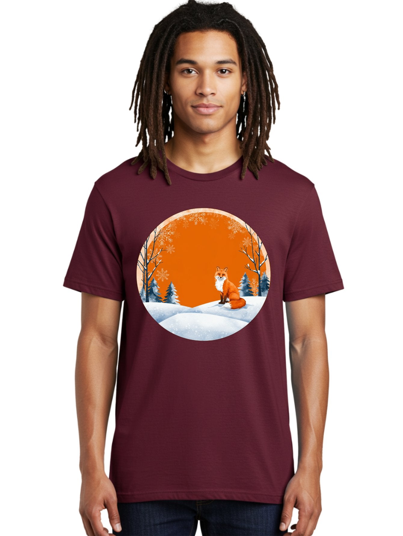 Fox-In-Winter-Scene Men'S Graphic Tee, 100% Cotton, Comfortable Casual Summer Wear, Machine Washable, Vintage Camera, Old Camera, Antique Camera, Black Camera, Classic Photography, Photography Equipment, Nostalgic Device, Film Camera, Baf111 23