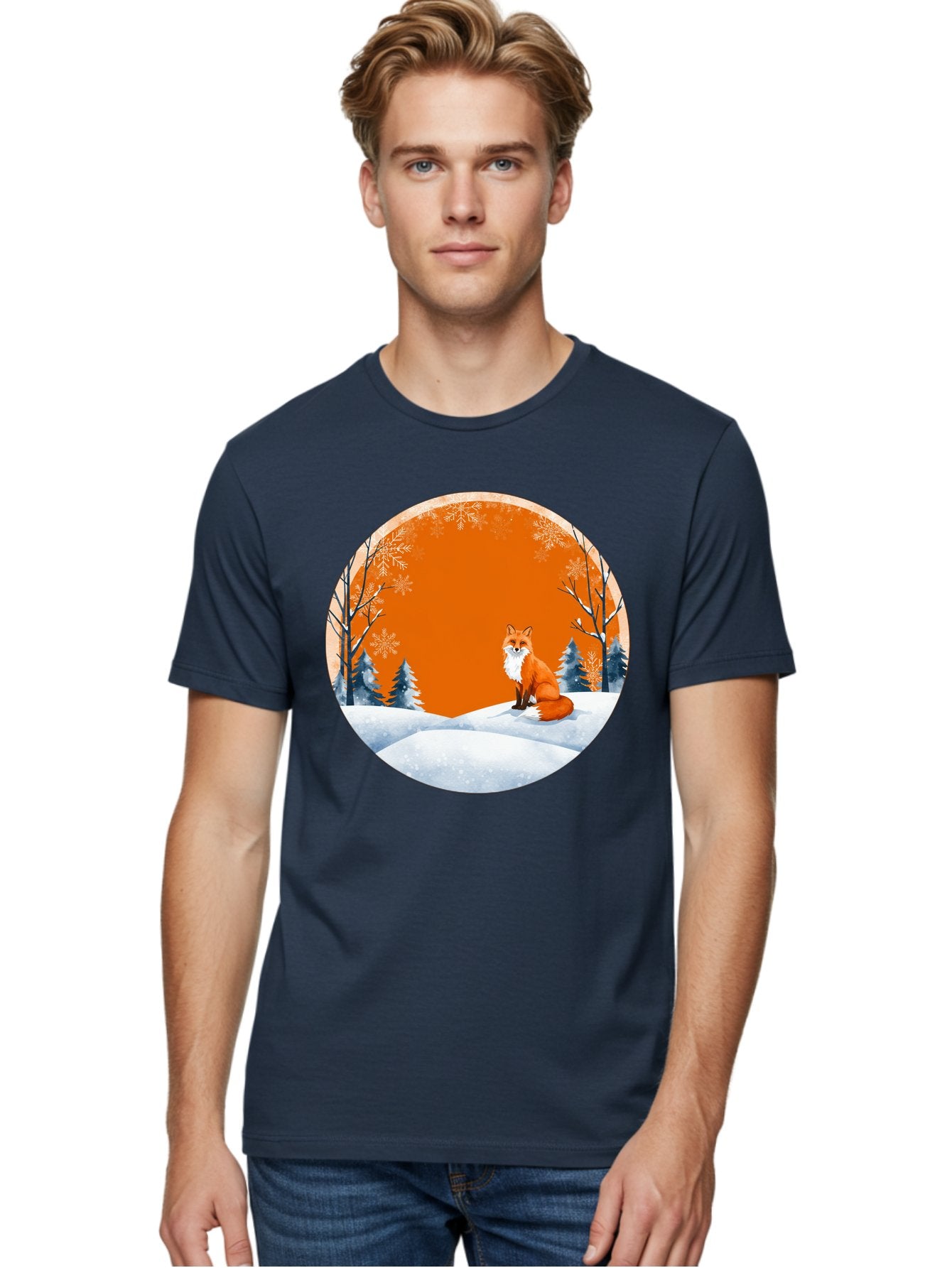 Fox-In-Winter-Scene Men'S Graphic Tee, 100% Cotton, Comfortable Casual Summer Wear, Machine Washable, Vintage Camera, Old Camera, Antique Camera, Black Camera, Classic Photography, Photography Equipment, Nostalgic Device, Film Camera, Baf111 21