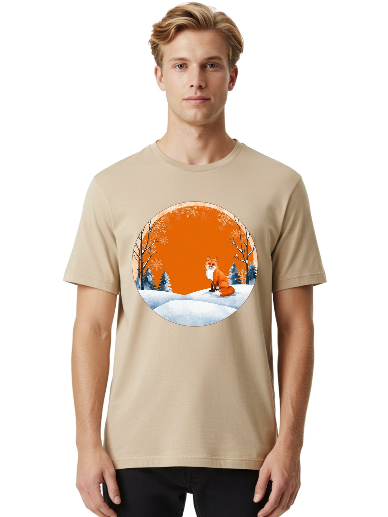 Fox-In-Winter-Scene Men'S Graphic Tee, 100% Cotton, Comfortable Casual Summer Wear, Machine Washable, Vintage Camera, Old Camera, Antique Camera, Black Camera, Classic Photography, Photography Equipment, Nostalgic Device, Film Camera, Baf111 16