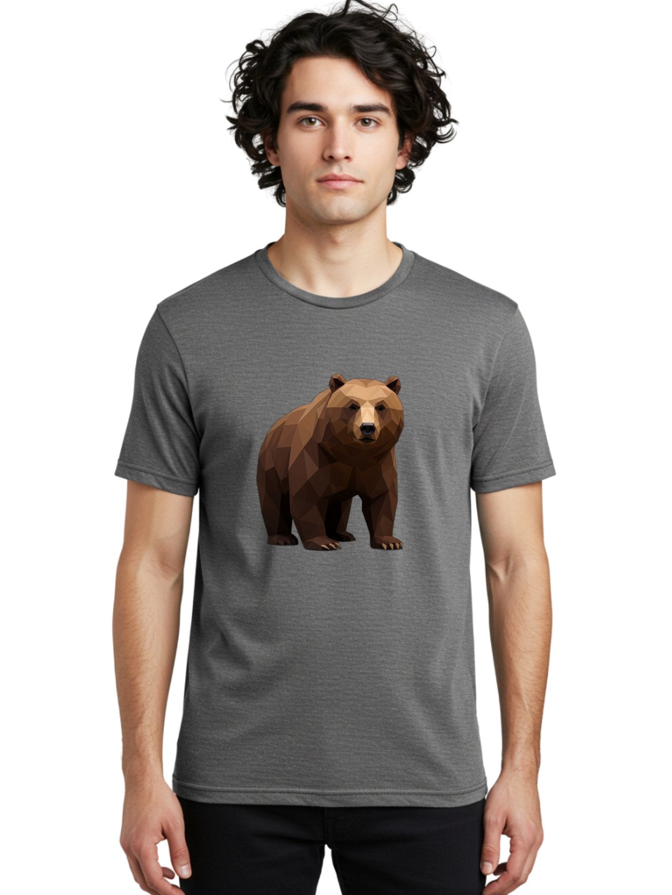 Geometric-Bear-2 Men'S Graphic Tee, 100% Cotton, Comfortable Casual Summer Wear, Machine Washable, Vintage Camera, Old Camera, Antique Camera, Black Camera, Classic Photography, Photography Equipment, Nostalgic Device, Film Camera, Camera Art Baf124 29