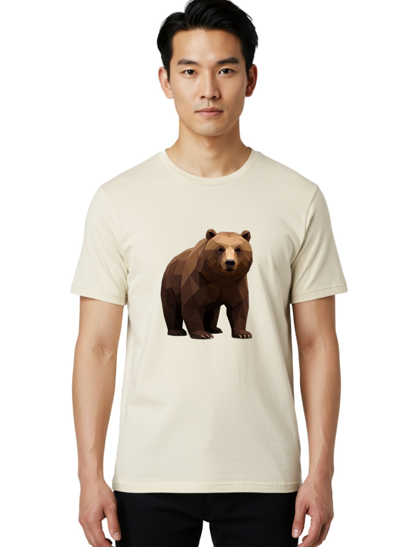 Geometric-Bear-2 Men'S Graphic Tee, 100% Cotton, Comfortable Casual Summer Wear, Machine Washable, Vintage Camera, Old Camera, Antique Camera, Black Camera, Classic Photography, Photography Equipment, Nostalgic Device, Film Camera, Camera Art Baf124 17