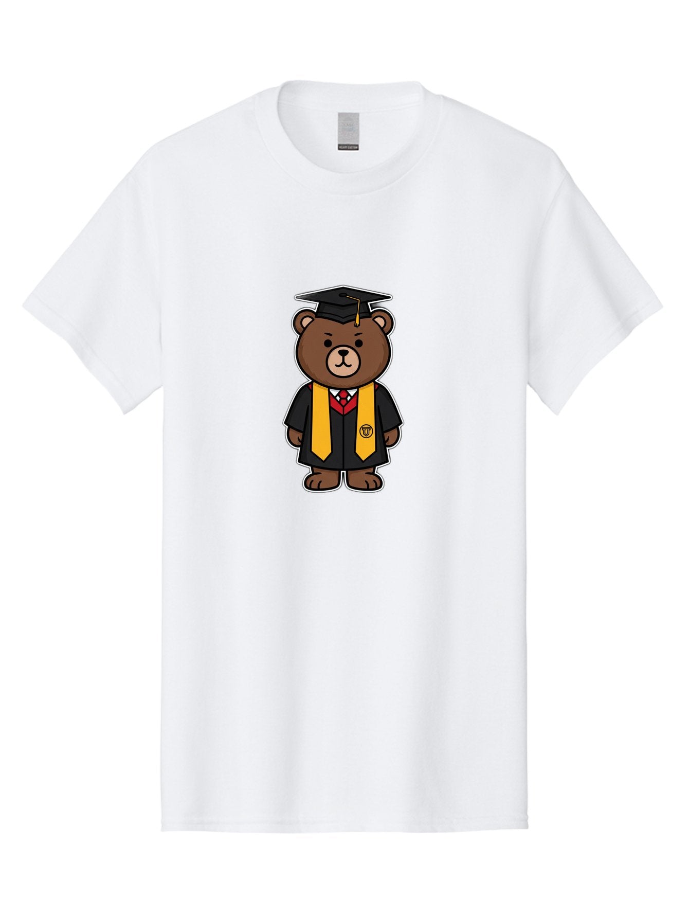 Graduation-Bear Men'S Graphic Tee, 100% Cotton, Comfortable Casual Summer Wear, Machine Washable, Vintage Camera, Old Camera, Antique Camera, Black Camera, Classic Photography, Photography Equipment, Nostalgic Device, Film Camera, Camera Art Baf134