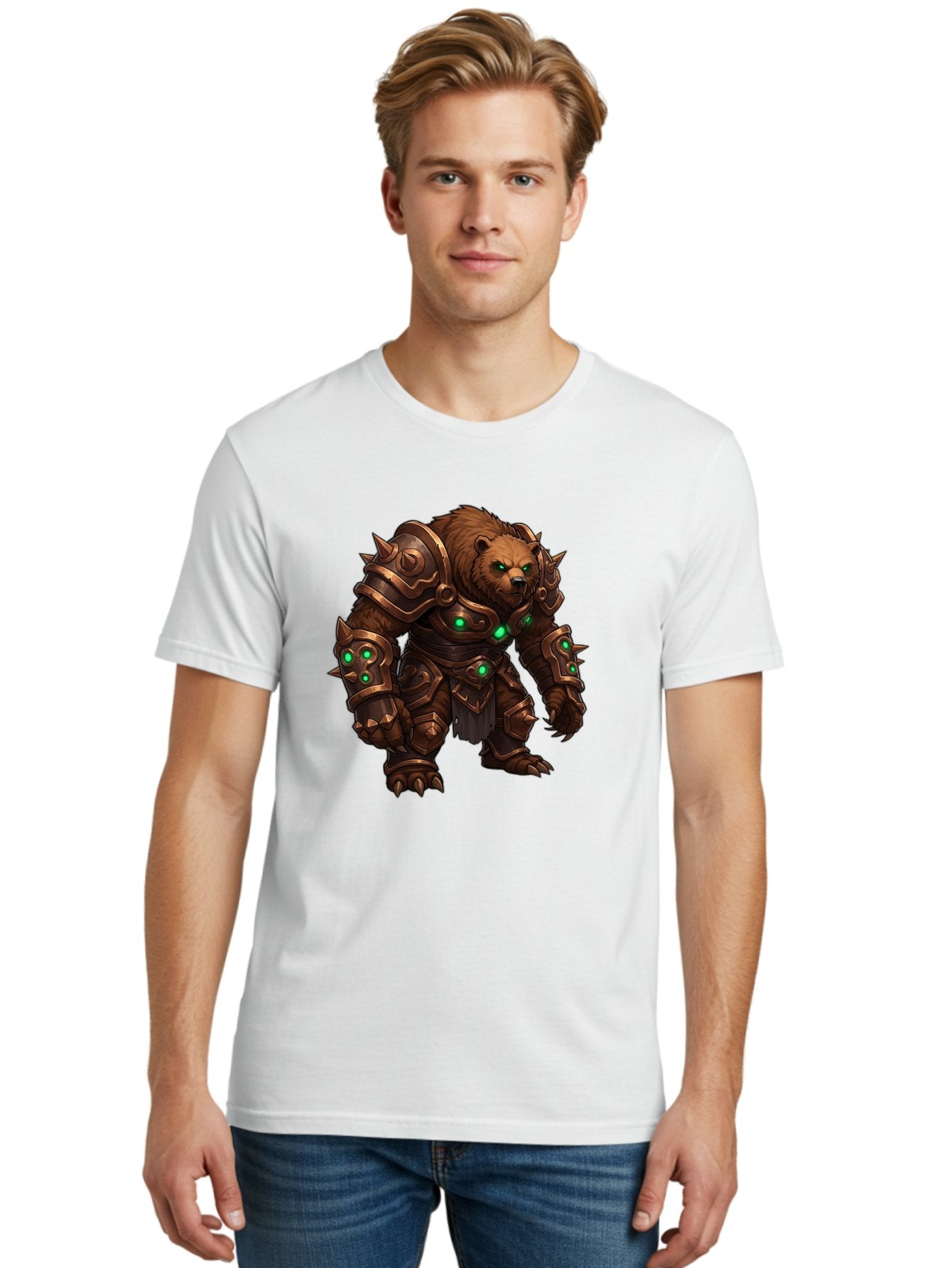 Guardian-Bear-1 Men'S Graphic Tee, 100% Cotton, Comfortable Casual Summer Wear, Machine Washable, Vintage Camera, Old Camera, Antique Camera, Black Camera, Classic Photography, Photography Equipment, Nostalgic Device, Film Camera, Camera Art Baf140 26