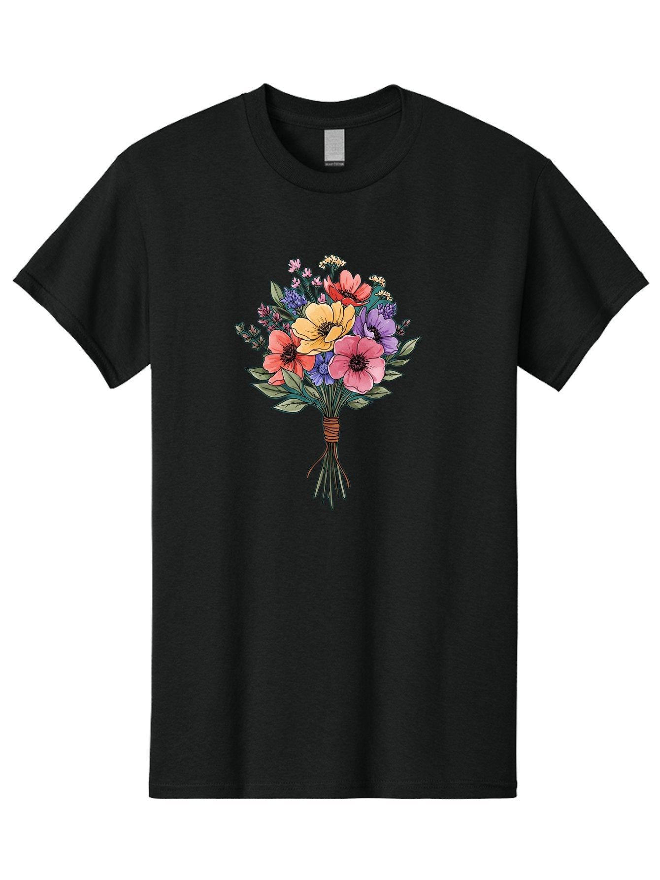 Illustrated-Flower-Bouquet Men'S Graphic Tee, 100% Cotton, Comfortable Casual Summer Wear, Machine Washable, Vintage Camera, Old Camera, Antique Camera, Black Camera, Classic Photography, Photography Equipment, Nostalgic Device, Film Camera, Baf150