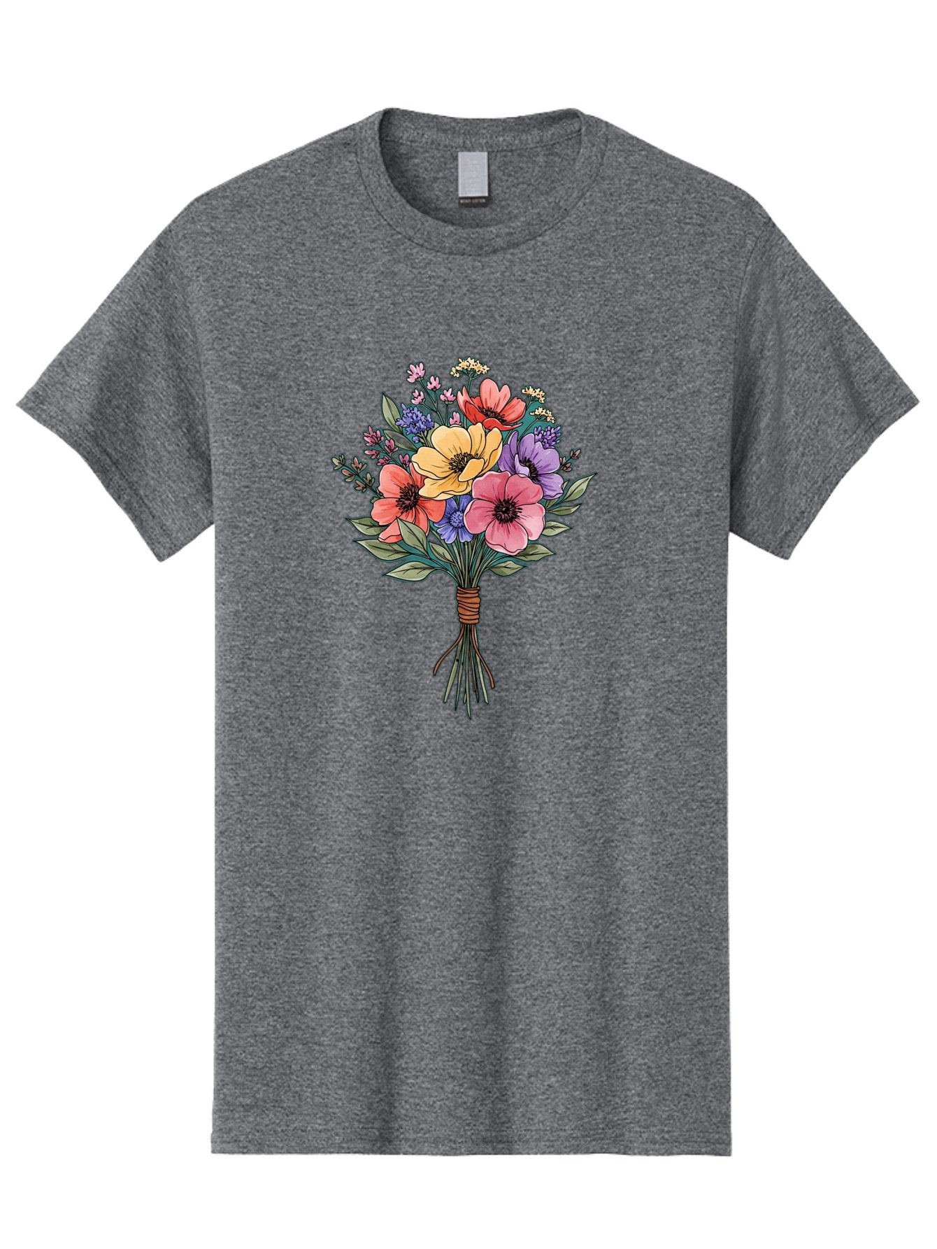 Illustrated-Flower-Bouquet Men'S Graphic Tee, 100% Cotton, Comfortable Casual Summer Wear, Machine Washable, Vintage Camera, Old Camera, Antique Camera, Black Camera, Classic Photography, Photography Equipment, Nostalgic Device, Film Camera, Baf150 6