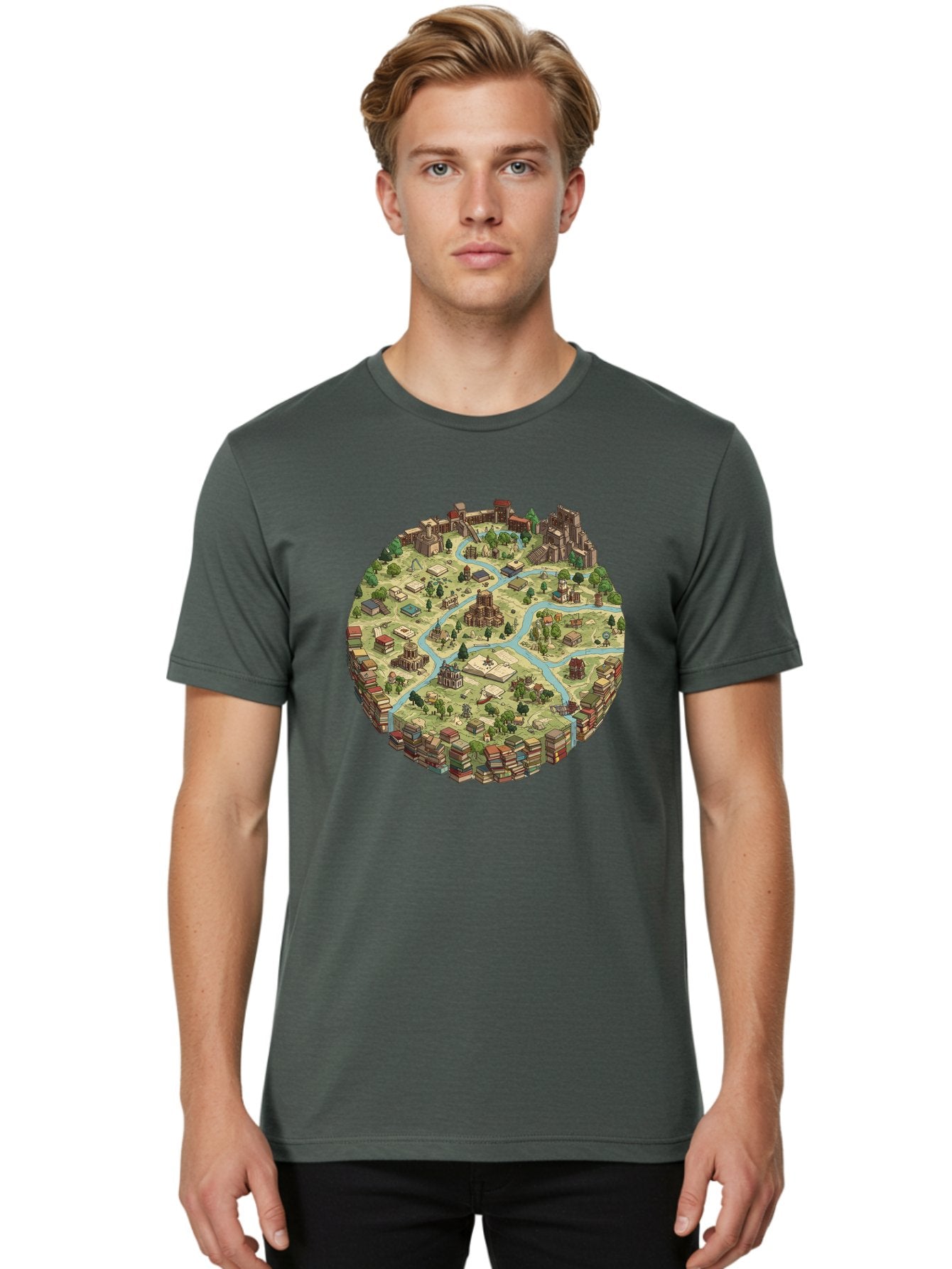 Isometric-Village Men'S Graphic Tee, 100% Cotton, Comfortable Casual Summer Wear, Machine Washable, Vintage Camera, Old Camera, Antique Camera, Black Camera, Classic Photography, Photography Equipment, Nostalgic Device, Film Camera, Camera Art Baf154 30