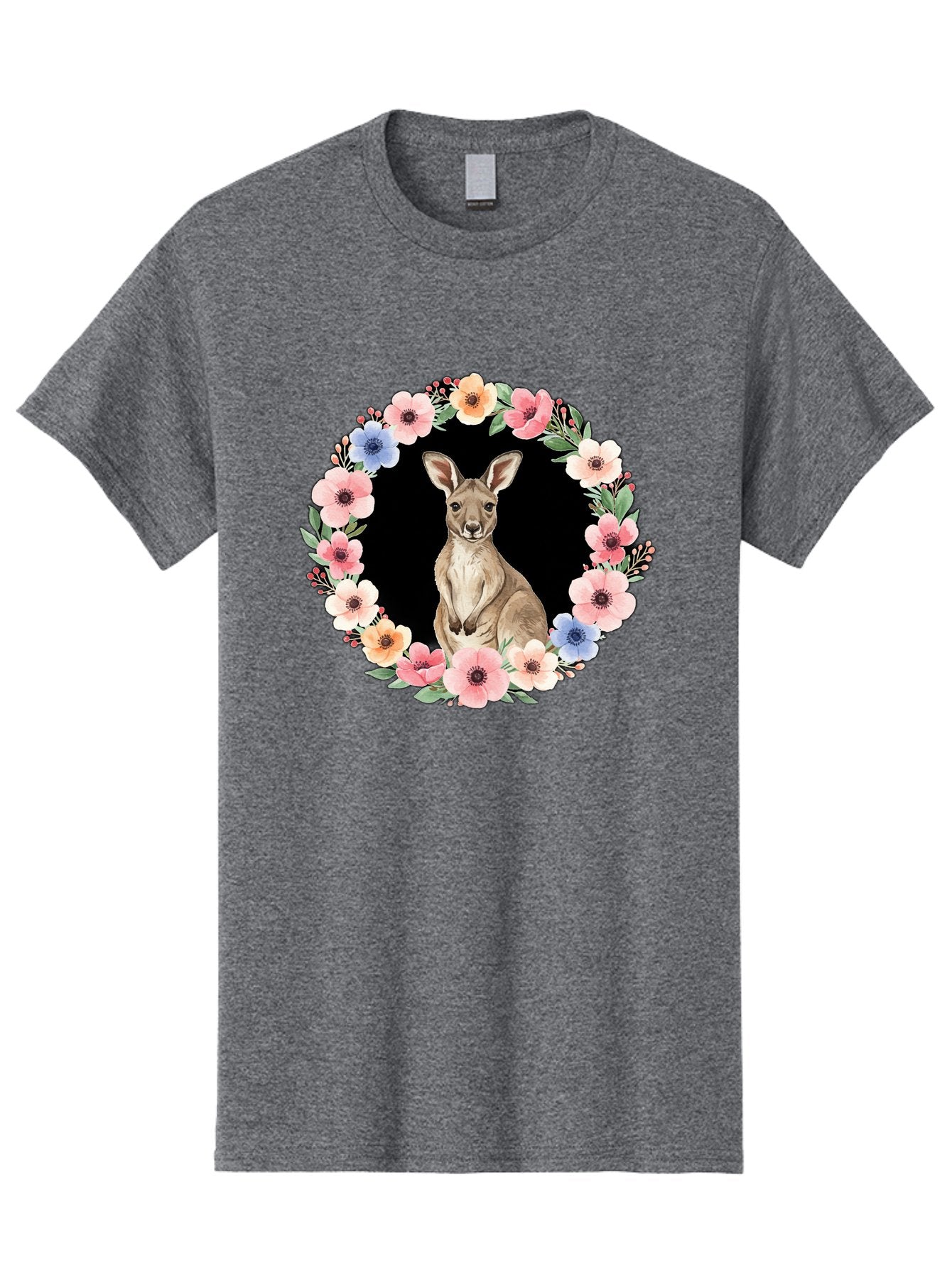 Kangaroo-In-Floral-Wreath Men'S Graphic Tee, 100% Cotton, Comfortable Casual Summer Wear, Machine Washable, Vintage Camera, Old Camera, Antique Camera, Black Camera, Classic Photography, Photography Equipment, Nostalgic Device, Film Camera, Baf157 7