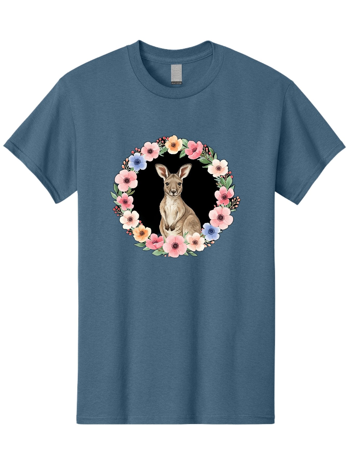 Kangaroo-In-Floral-Wreath Men'S Graphic Tee, 100% Cotton, Comfortable Casual Summer Wear, Machine Washable, Vintage Camera, Old Camera, Antique Camera, Black Camera, Classic Photography, Photography Equipment, Nostalgic Device, Film Camera, Baf157 13