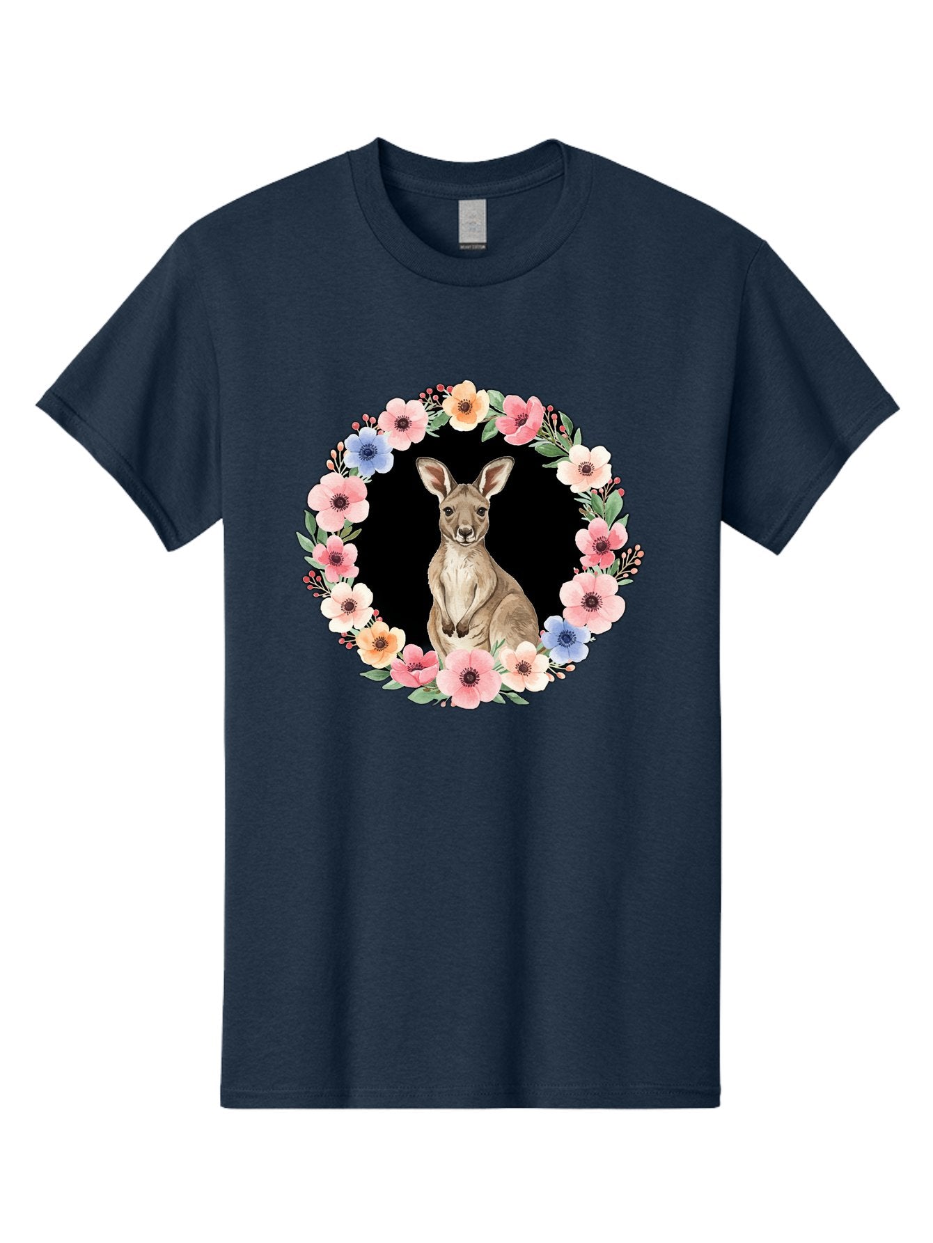 Kangaroo-In-Floral-Wreath Men'S Graphic Tee, 100% Cotton, Comfortable Casual Summer Wear, Machine Washable, Vintage Camera, Old Camera, Antique Camera, Black Camera, Classic Photography, Photography Equipment, Nostalgic Device, Film Camera, Baf157 12