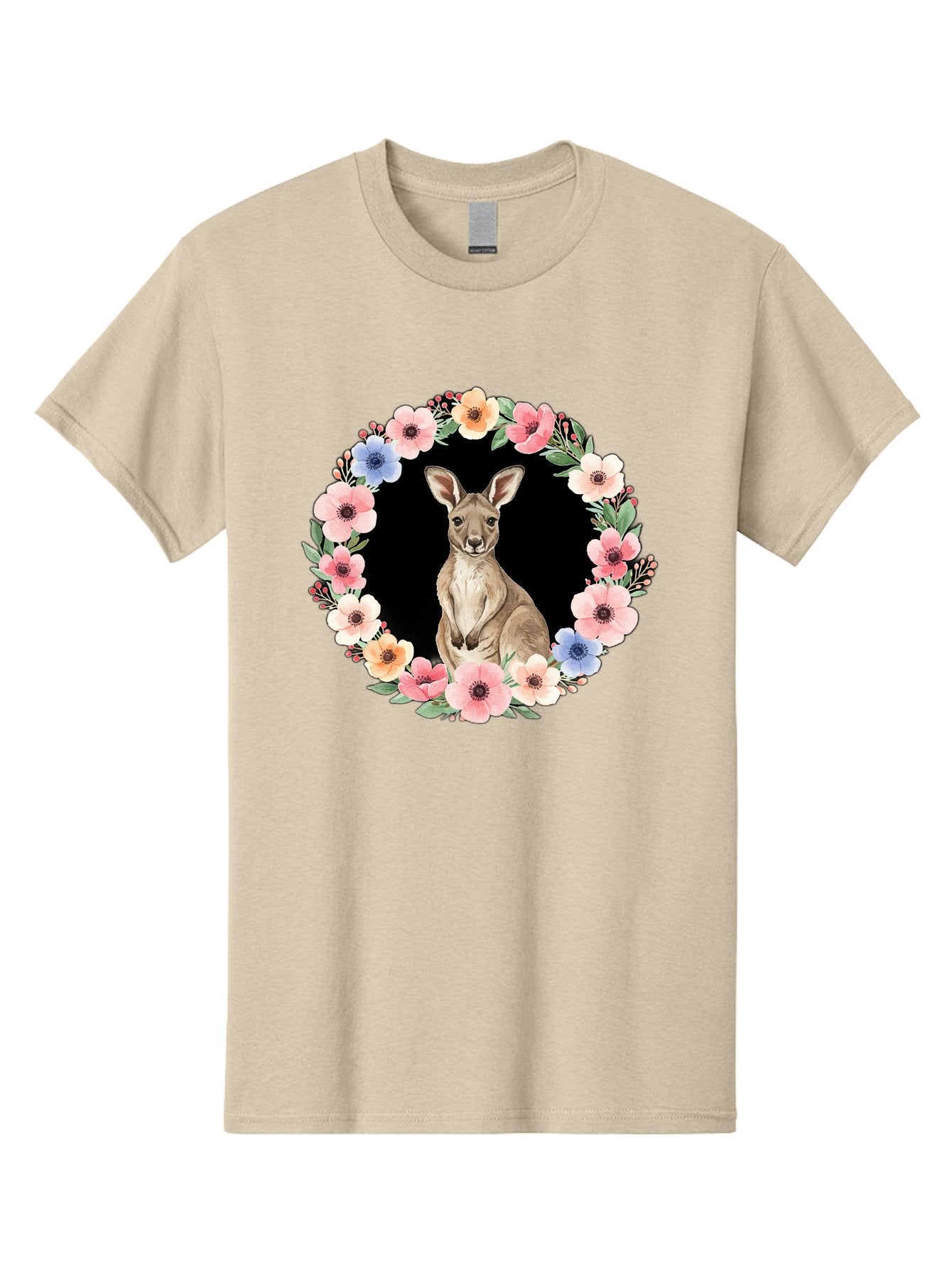 Kangaroo-In-Floral-Wreath Men'S Graphic Tee, 100% Cotton, Comfortable Casual Summer Wear, Machine Washable, Vintage Camera, Old Camera, Antique Camera, Black Camera, Classic Photography, Photography Equipment, Nostalgic Device, Film Camera, Baf157 8