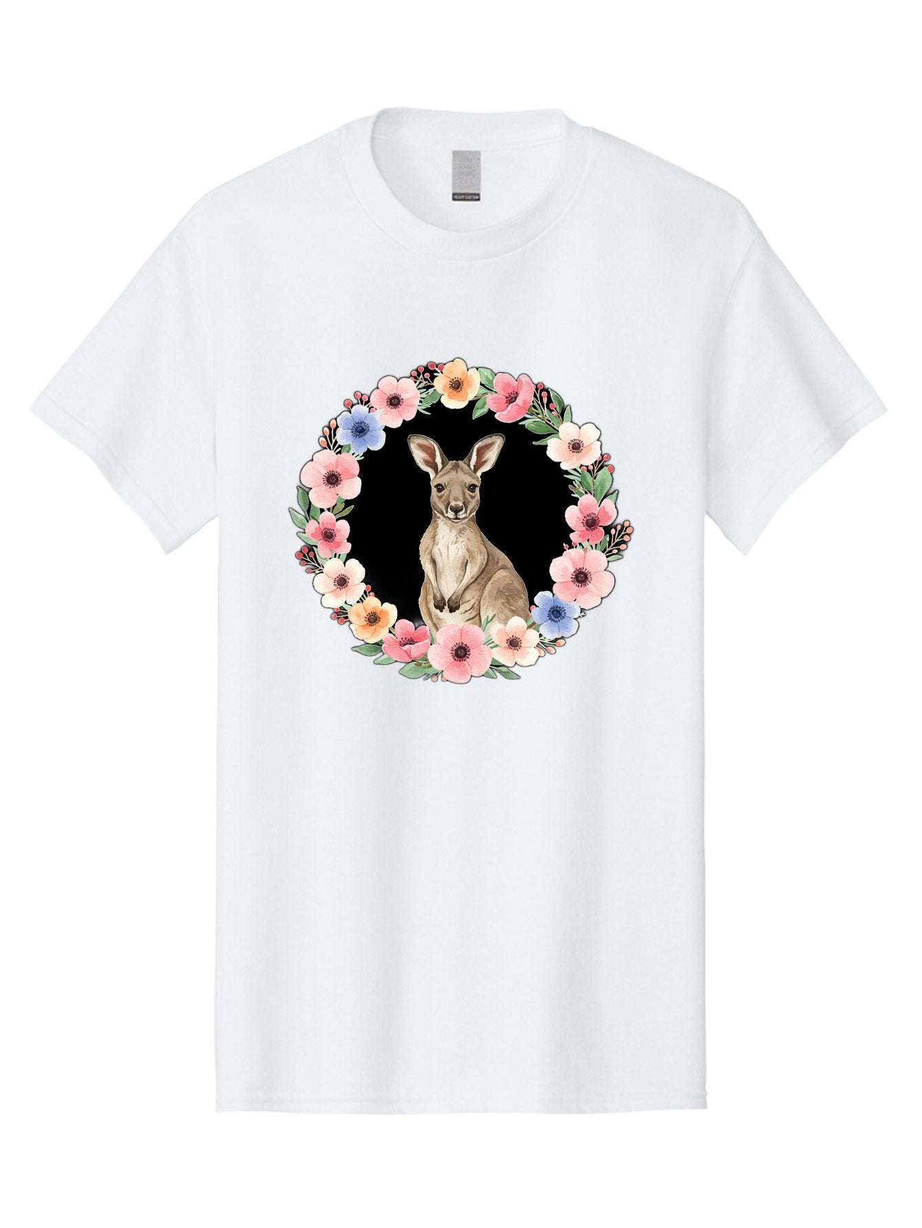 Kangaroo-In-Floral-Wreath Men'S Graphic Tee, 100% Cotton, Comfortable Casual Summer Wear, Machine Washable, Vintage Camera, Old Camera, Antique Camera, Black Camera, Classic Photography, Photography Equipment, Nostalgic Device, Film Camera, Baf157 4