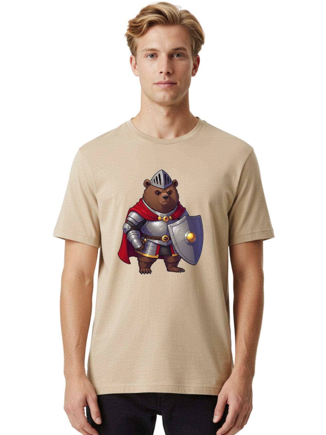 Knight-Bear-2 Men'S Graphic Tee, 100% Cotton, Comfortable Casual Summer Wear, Machine Washable, Vintage Camera, Old Camera, Antique Camera, Black Camera, Classic Photography, Photography Equipment, Nostalgic Device, Film Camera, Camera Art Baf166 20