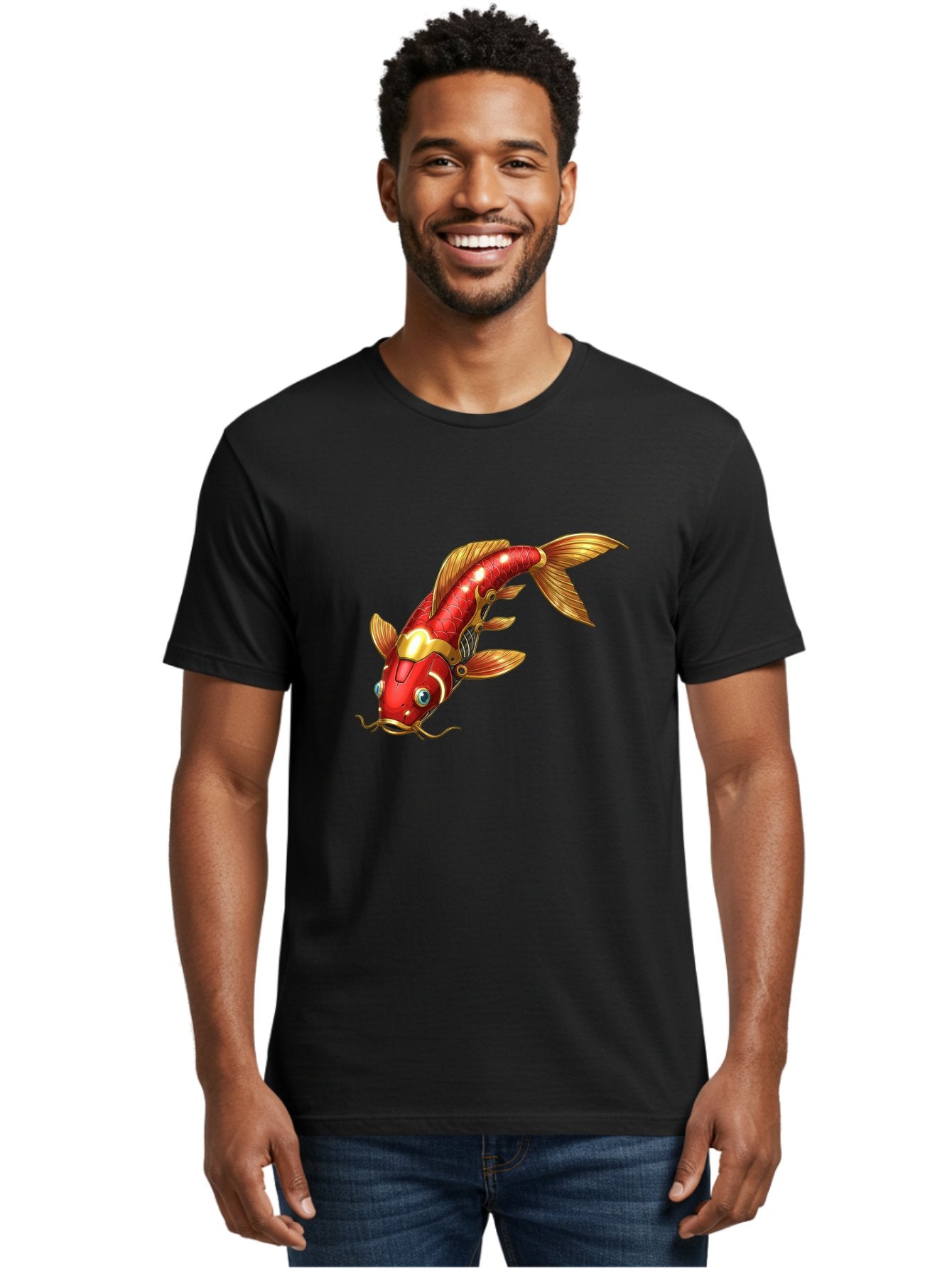 Koi-Fish-1 Men'S Graphic Tee, 100% Cotton, Comfortable Casual Summer Wear, Machine Washable, Vintage Camera, Old Camera, Antique Camera, Black Camera, Classic Photography, Photography Equipment, Nostalgic Device, Film Camera, Camera Art Baf169 24