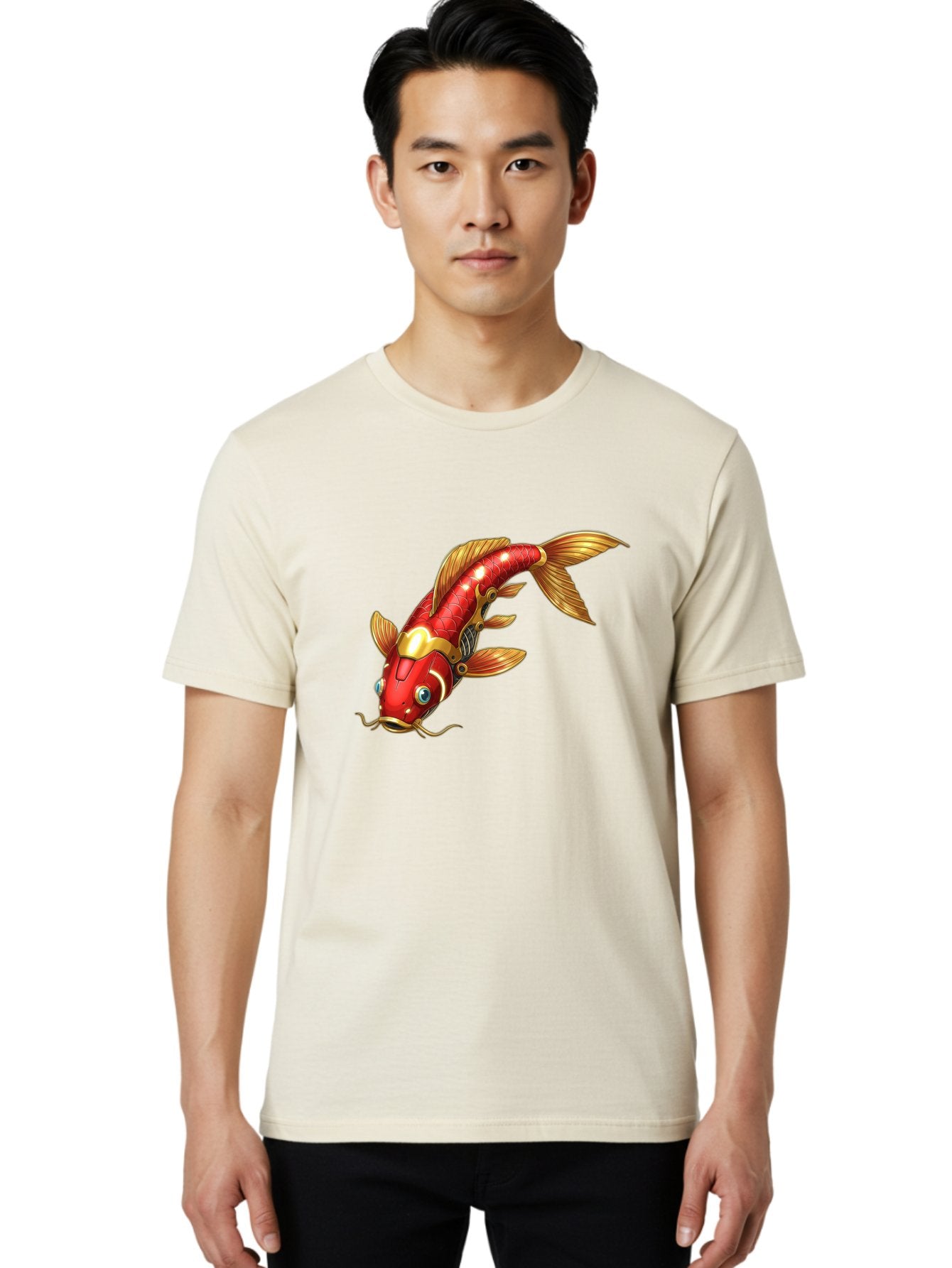 Koi-Fish-1 Men'S Graphic Tee, 100% Cotton, Comfortable Casual Summer Wear, Machine Washable, Vintage Camera, Old Camera, Antique Camera, Black Camera, Classic Photography, Photography Equipment, Nostalgic Device, Film Camera, Camera Art Baf169 20