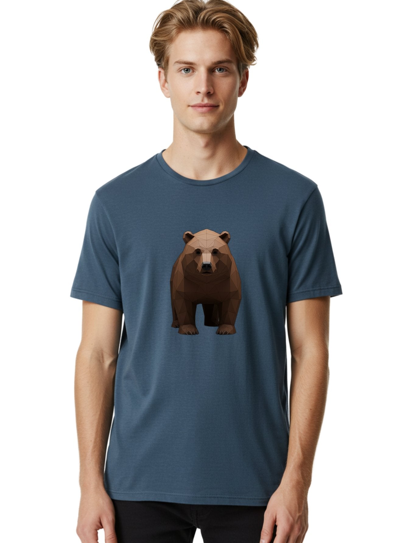 Low-Poly-Bear-1 Men'S Graphic Tee, 100% Cotton, Comfortable Casual Summer Wear, Machine Washable, Vintage Camera, Old Camera, Antique Camera, Black Camera, Classic Photography, Photography Equipment, Nostalgic Device, Film Camera, Camera Art Baf184 21