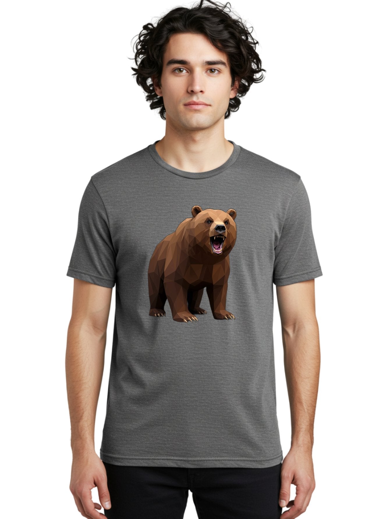Low-Poly-Bear-2 Men'S Graphic Tee, 100% Cotton, Comfortable Casual Summer Wear, Machine Washable, Vintage Camera, Old Camera, Antique Camera, Black Camera, Classic Photography, Photography Equipment, Nostalgic Device, Film Camera, Camera Art Baf185 26