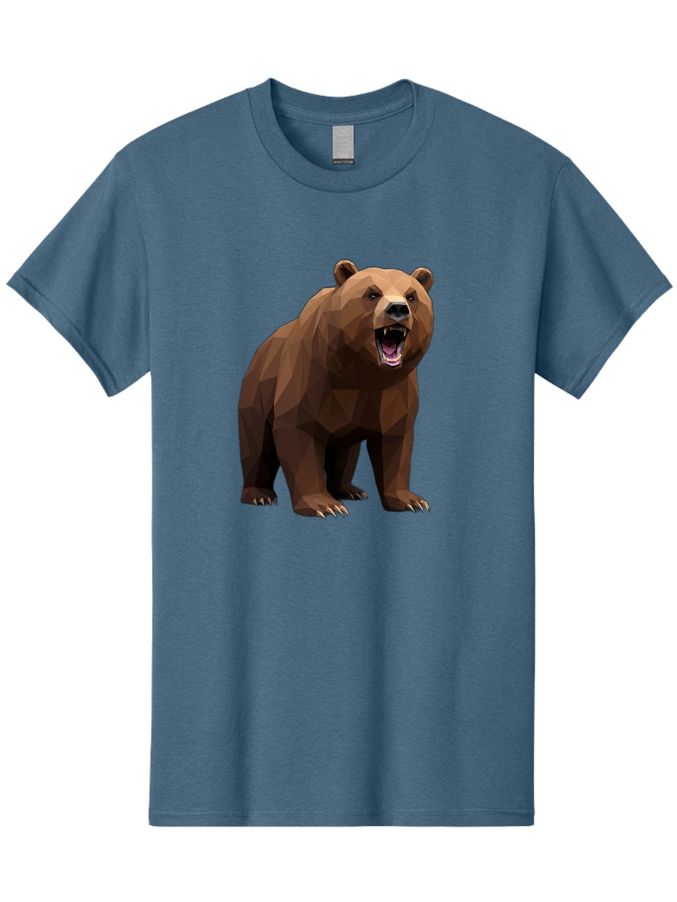 Low-Poly-Bear-2 Men'S Graphic Tee, 100% Cotton, Comfortable Casual Summer Wear, Machine Washable, Vintage Camera, Old Camera, Antique Camera, Black Camera, Classic Photography, Photography Equipment, Nostalgic Device, Film Camera, Camera Art Baf185