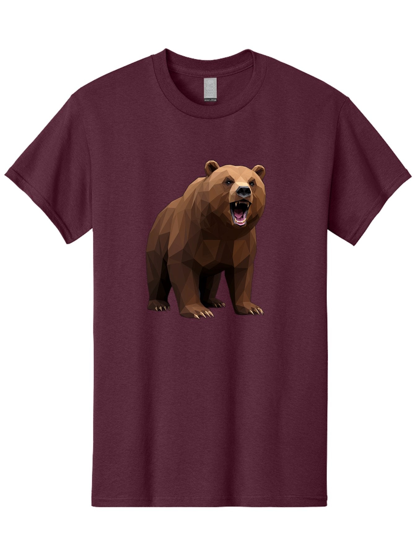 Low-Poly-Bear-2 Men'S Graphic Tee, 100% Cotton, Comfortable Casual Summer Wear, Machine Washable, Vintage Camera, Old Camera, Antique Camera, Black Camera, Classic Photography, Photography Equipment, Nostalgic Device, Film Camera, Camera Art Baf185 8