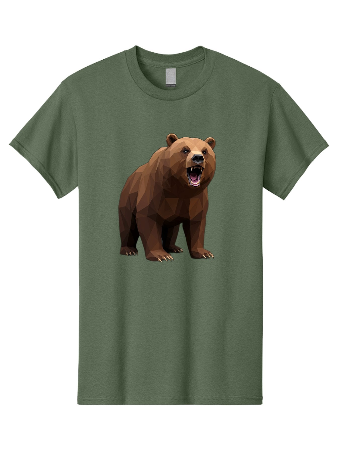 Low-Poly-Bear-2 Men'S Graphic Tee, 100% Cotton, Comfortable Casual Summer Wear, Machine Washable, Vintage Camera, Old Camera, Antique Camera, Black Camera, Classic Photography, Photography Equipment, Nostalgic Device, Film Camera, Camera Art Baf185
