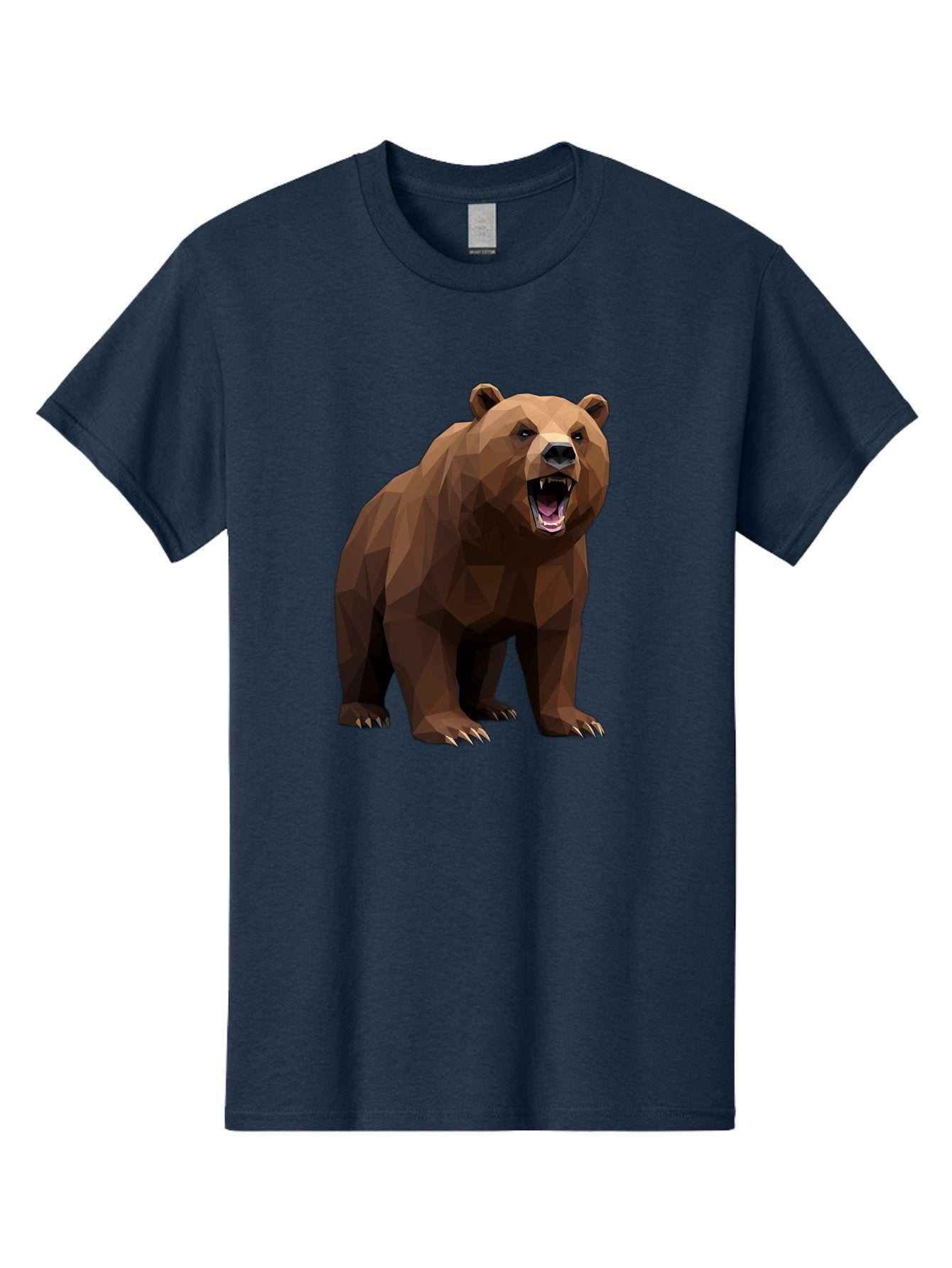 Low-Poly-Bear-2 Men'S Graphic Tee, 100% Cotton, Comfortable Casual Summer Wear, Machine Washable, Vintage Camera, Old Camera, Antique Camera, Black Camera, Classic Photography, Photography Equipment, Nostalgic Device, Film Camera, Camera Art Baf185 15