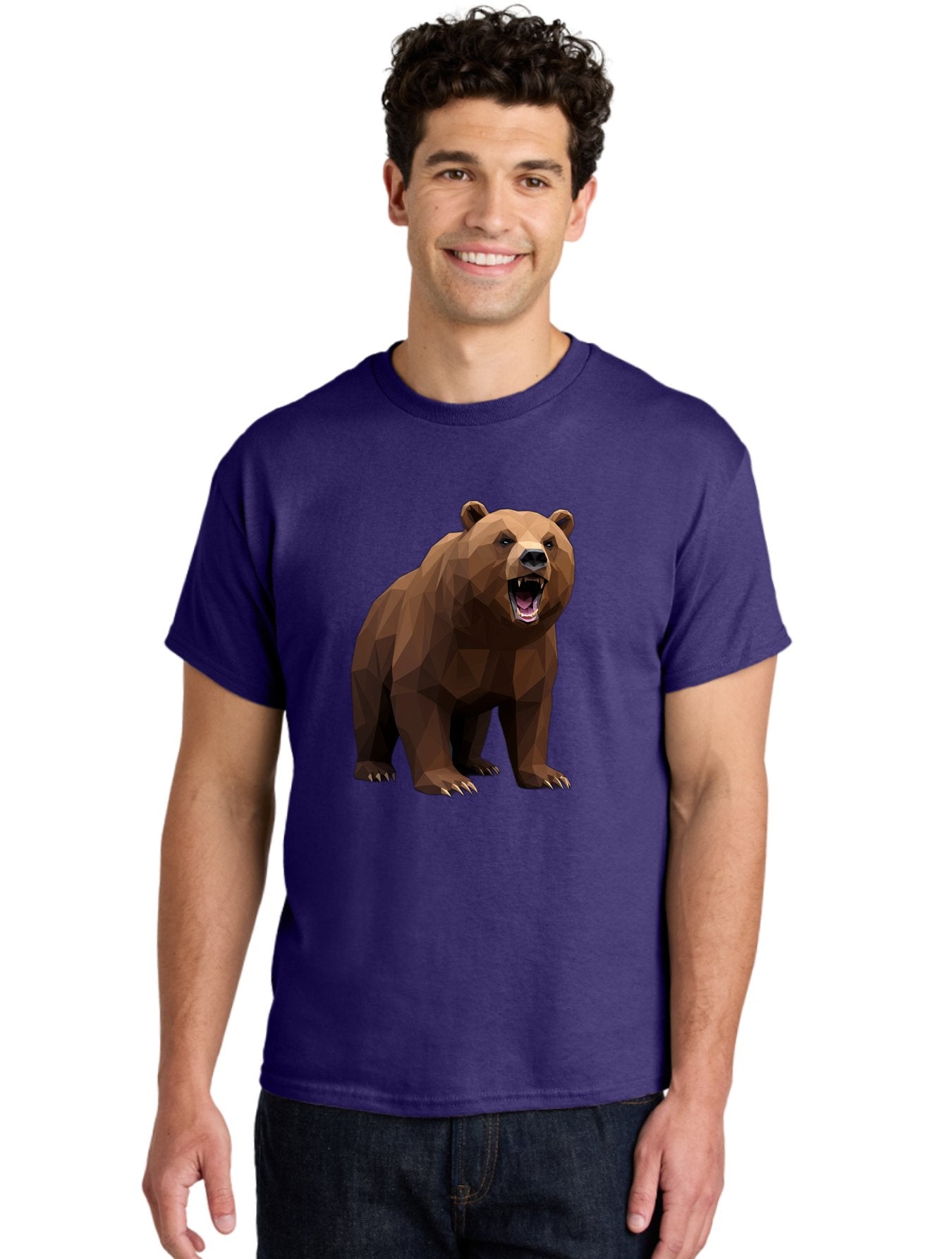 Low-Poly-Bear-2 Men'S Graphic Tee, 100% Cotton, Comfortable Casual Summer Wear, Machine Washable, Vintage Camera, Old Camera, Antique Camera, Black Camera, Classic Photography, Photography Equipment, Nostalgic Device, Film Camera, Camera Art Baf185 24