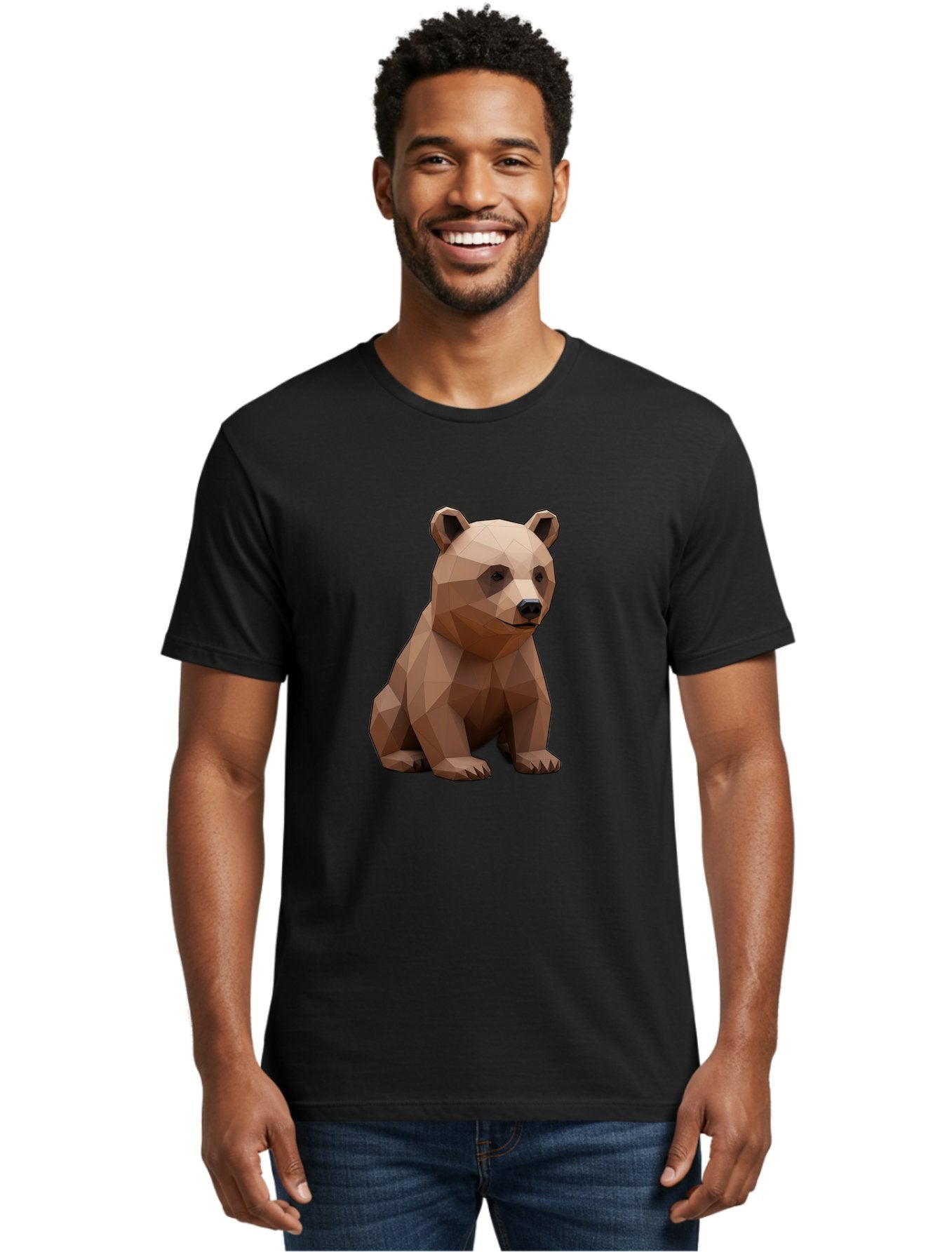 Low-Poly-Bear-3 Men'S Graphic Tee, 100% Cotton, Comfortable Casual Summer Wear, Machine Washable, Vintage Camera, Old Camera, Antique Camera, Black Camera, Classic Photography, Photography Equipment, Nostalgic Device, Film Camera, Camera Art Baf186 26