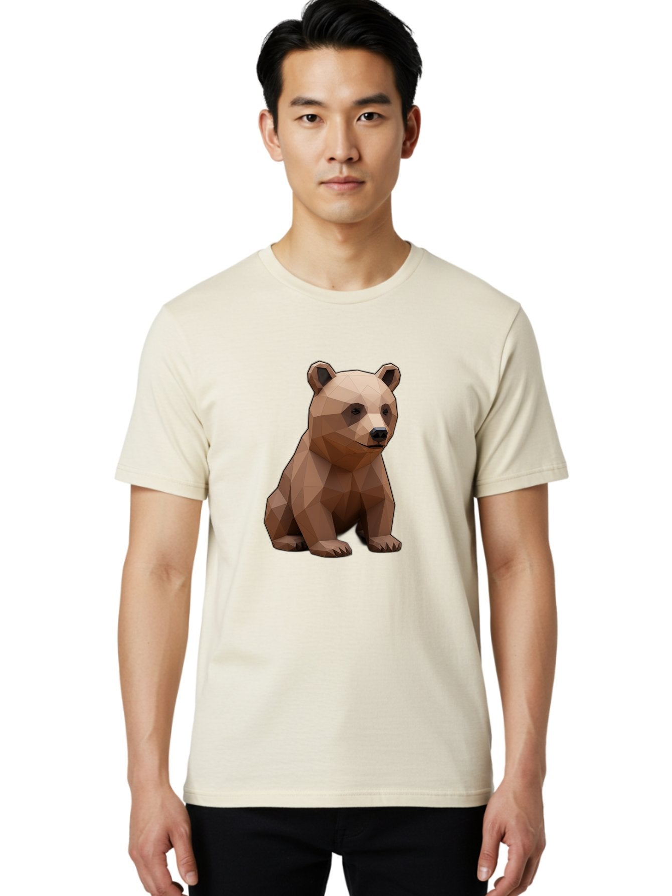 Low-Poly-Bear-3 Men'S Graphic Tee, 100% Cotton, Comfortable Casual Summer Wear, Machine Washable, Vintage Camera, Old Camera, Antique Camera, Black Camera, Classic Photography, Photography Equipment, Nostalgic Device, Film Camera, Camera Art Baf186 29
