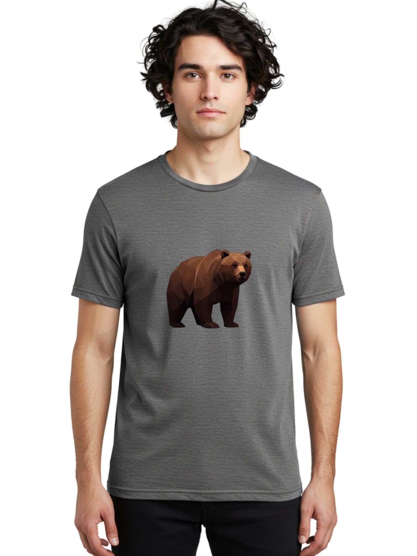 Low-Poly-Bear-4 Men'S Graphic Tee, 100% Cotton, Comfortable Casual Summer Wear, Machine Washable, Vintage Camera, Old Camera, Antique Camera, Black Camera, Classic Photography, Photography Equipment, Nostalgic Device, Film Camera, Camera Art Baf187 23