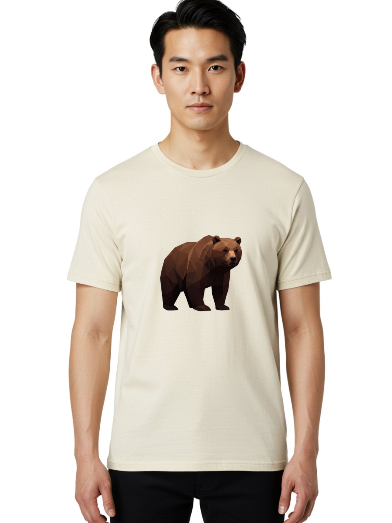 Low-Poly-Bear-4 Men'S Graphic Tee, 100% Cotton, Comfortable Casual Summer Wear, Machine Washable, Vintage Camera, Old Camera, Antique Camera, Black Camera, Classic Photography, Photography Equipment, Nostalgic Device, Film Camera, Camera Art Baf187 18