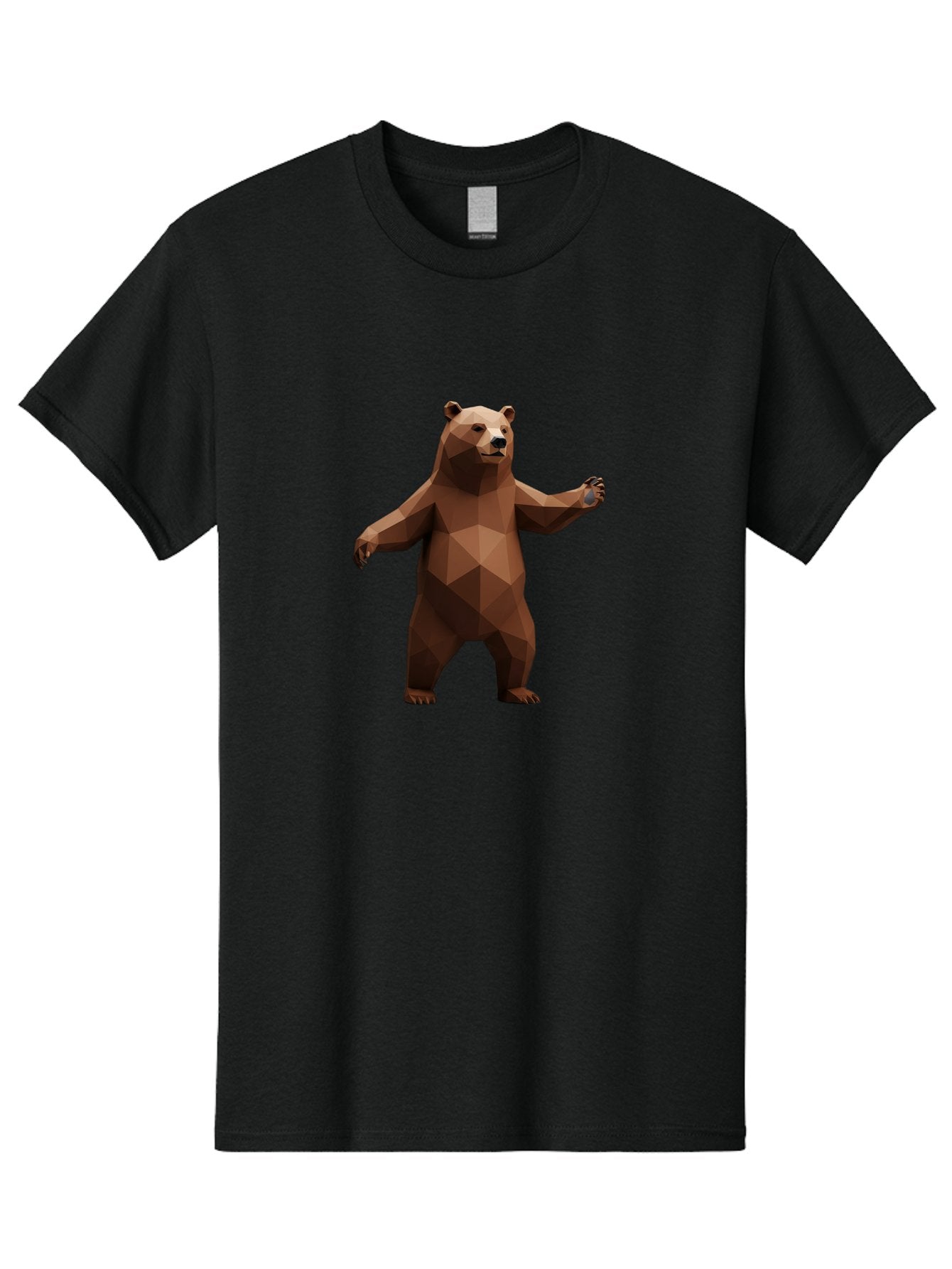Low-Poly-Bear-5 Men'S Graphic Tee, 100% Cotton, Comfortable Casual Summer Wear, Machine Washable, Vintage Camera, Old Camera, Antique Camera, Black Camera, Classic Photography, Photography Equipment, Nostalgic Device, Film Camera, Camera Art Baf188 4