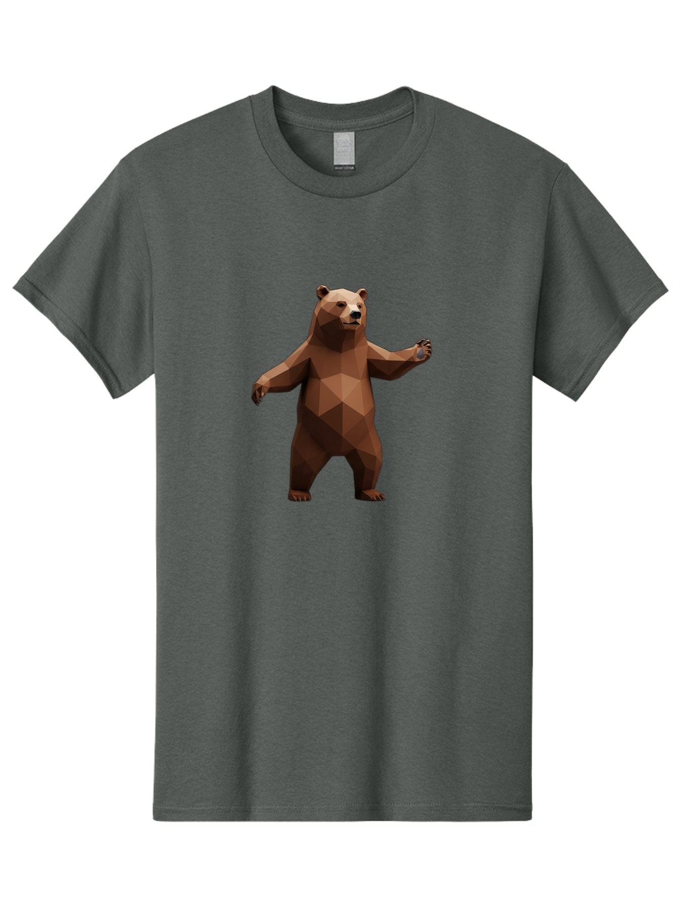 Low-Poly-Bear-5 Men'S Graphic Tee, 100% Cotton, Comfortable Casual Summer Wear, Machine Washable, Vintage Camera, Old Camera, Antique Camera, Black Camera, Classic Photography, Photography Equipment, Nostalgic Device, Film Camera, Camera Art Baf188