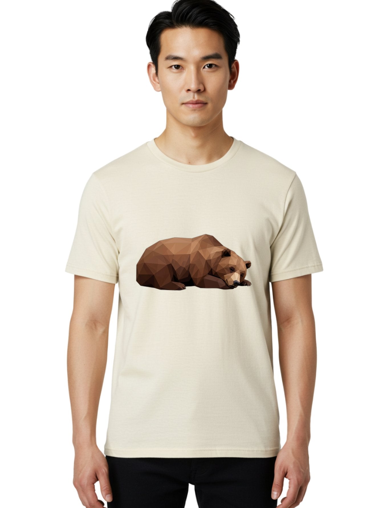 Low-Poly-Bear-6 Men'S Graphic Tee, 100% Cotton, Comfortable Casual Summer Wear, Machine Washable, Vintage Camera, Old Camera, Antique Camera, Black Camera, Classic Photography, Photography Equipment, Nostalgic Device, Film Camera, Camera Art Baf189 19