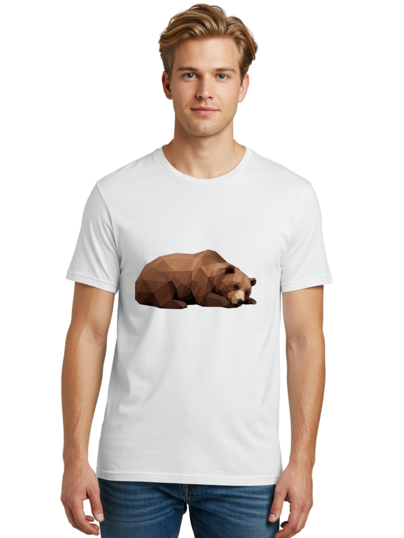 Low-Poly-Bear-6 Men'S Graphic Tee, 100% Cotton, Comfortable Casual Summer Wear, Machine Washable, Vintage Camera, Old Camera, Antique Camera, Black Camera, Classic Photography, Photography Equipment, Nostalgic Device, Film Camera, Camera Art Baf189 17