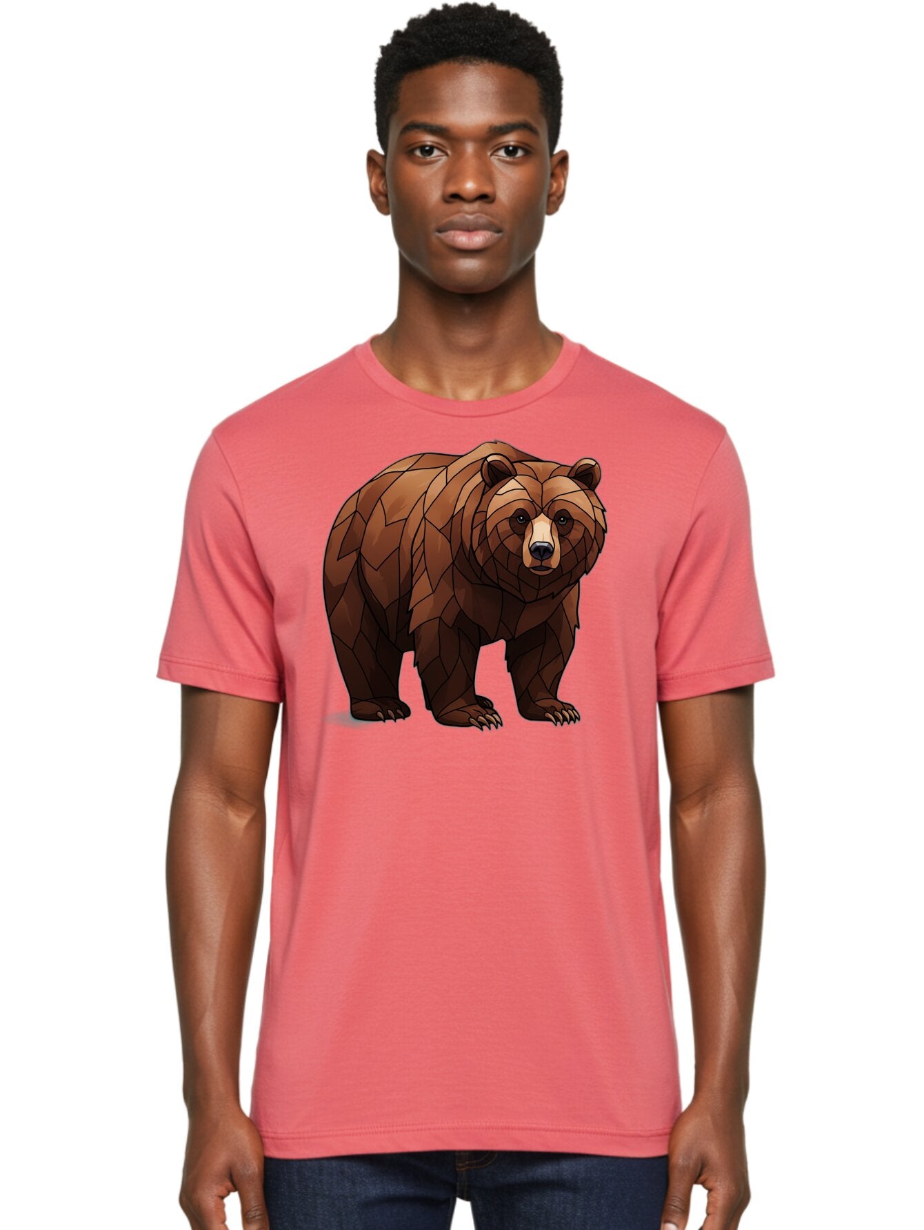 Low-Poly-Bear-7 Men'S Graphic Tee, 100% Cotton, Comfortable Casual Summer Wear, Machine Washable, Vintage Camera, Old Camera, Antique Camera, Black Camera, Classic Photography, Photography Equipment, Nostalgic Device, Film Camera, Camera Art Baf190 26