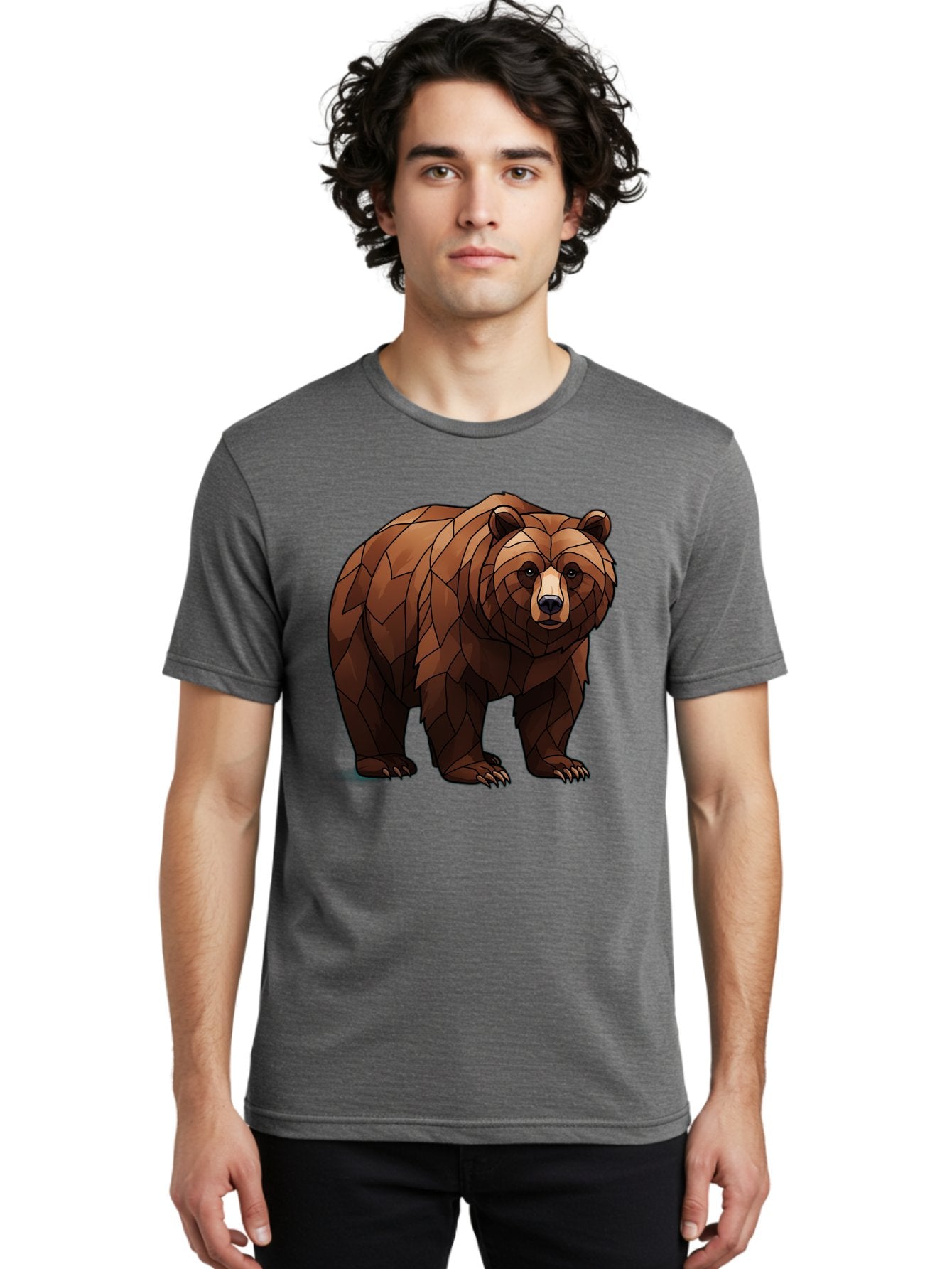 Low-Poly-Bear-7 Men'S Graphic Tee, 100% Cotton, Comfortable Casual Summer Wear, Machine Washable, Vintage Camera, Old Camera, Antique Camera, Black Camera, Classic Photography, Photography Equipment, Nostalgic Device, Film Camera, Camera Art Baf190 22