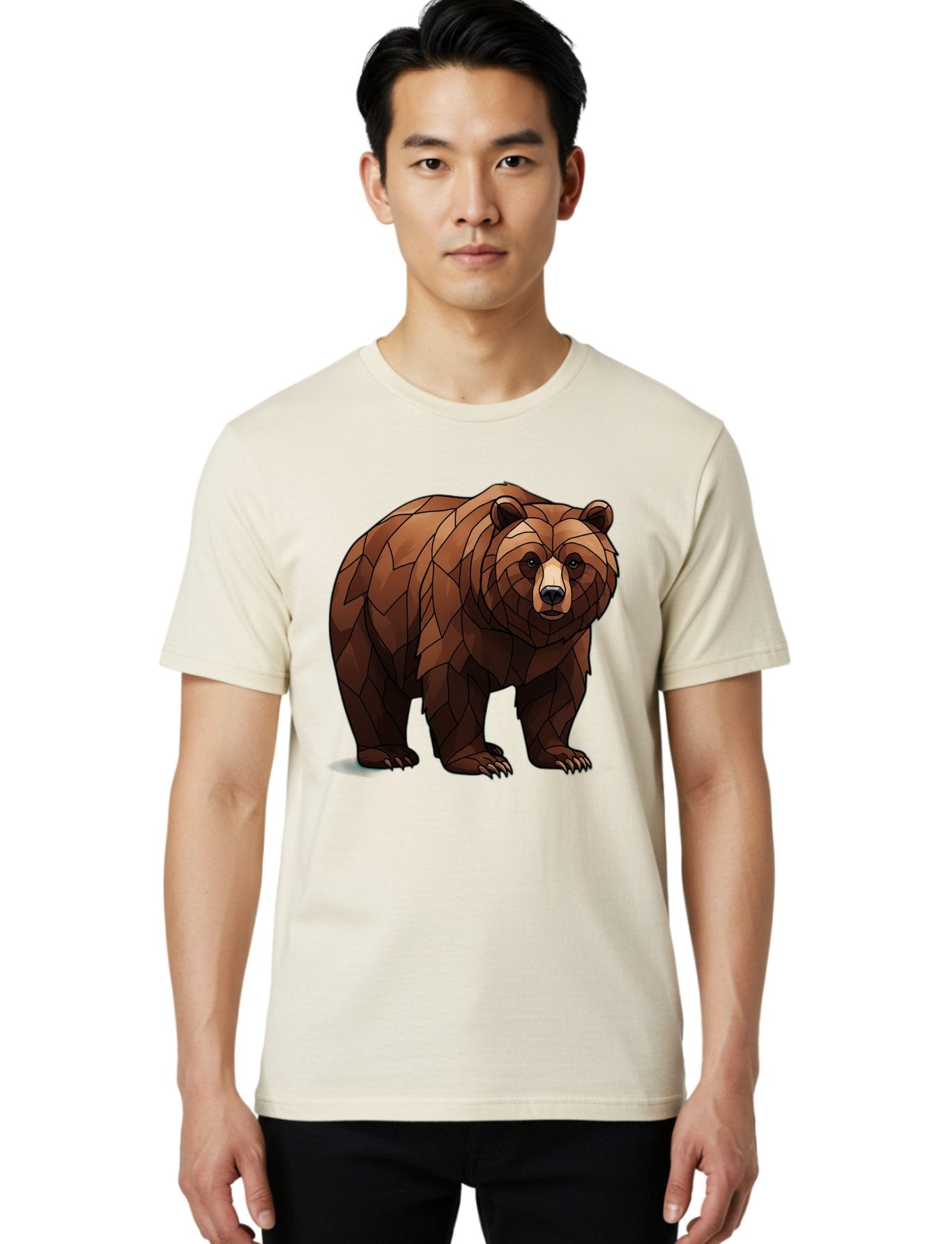 Low-Poly-Bear-7 Men'S Graphic Tee, 100% Cotton, Comfortable Casual Summer Wear, Machine Washable, Vintage Camera, Old Camera, Antique Camera, Black Camera, Classic Photography, Photography Equipment, Nostalgic Device, Film Camera, Camera Art Baf190 25