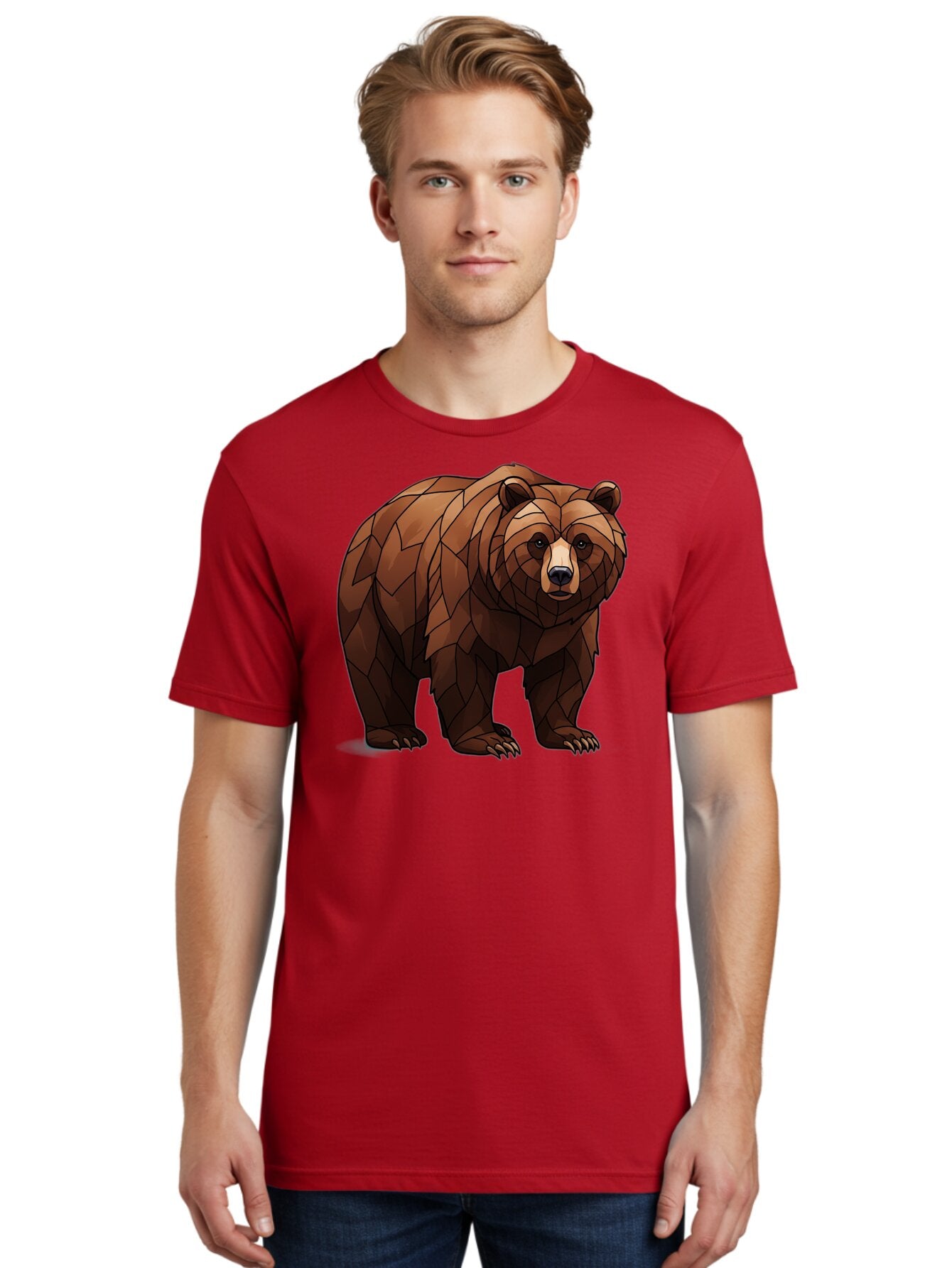 Low-Poly-Bear-7 Men'S Graphic Tee, 100% Cotton, Comfortable Casual Summer Wear, Machine Washable, Vintage Camera, Old Camera, Antique Camera, Black Camera, Classic Photography, Photography Equipment, Nostalgic Device, Film Camera, Camera Art Baf190 17
