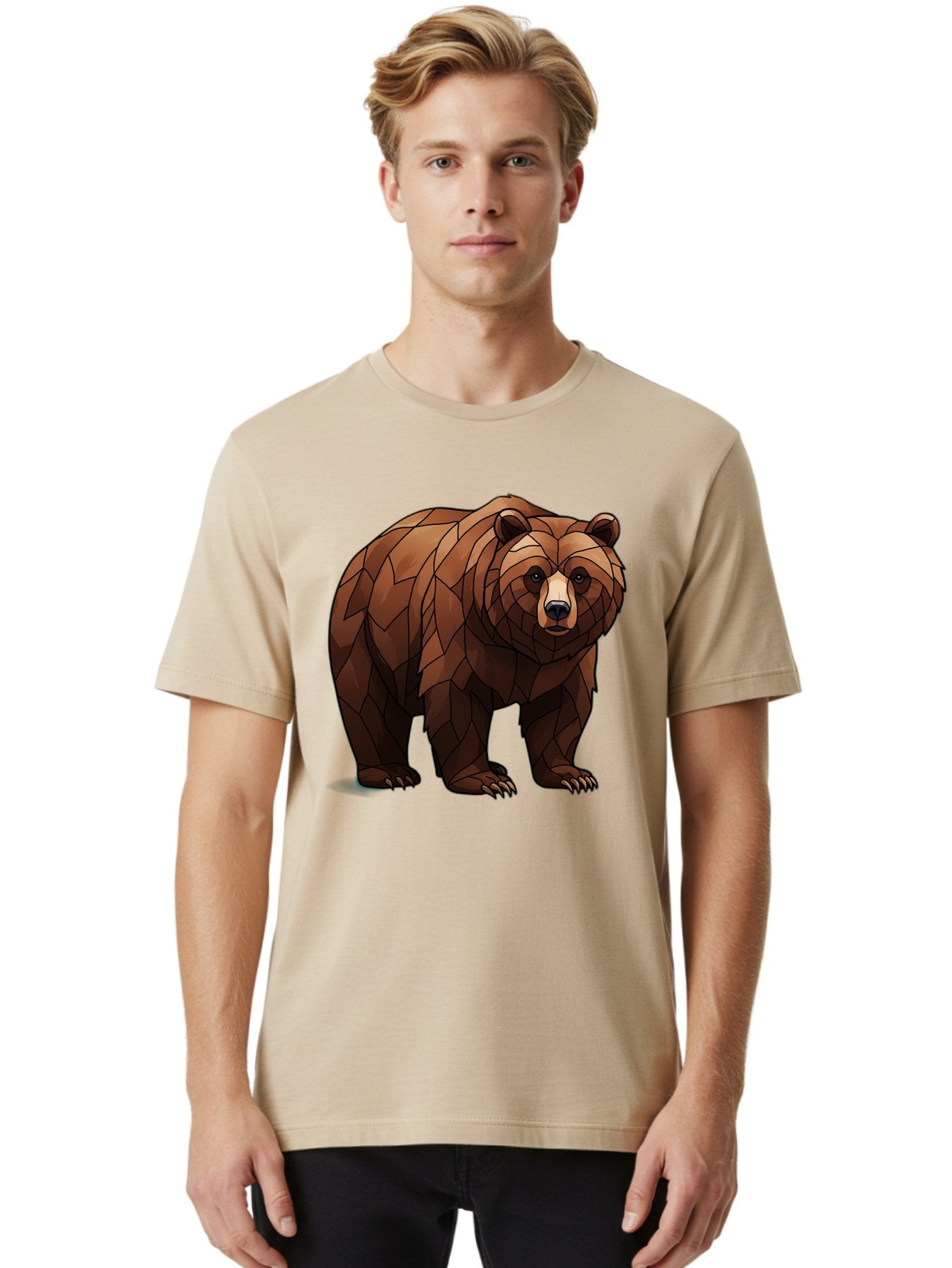 Low-Poly-Bear-7 Men'S Graphic Tee, 100% Cotton, Comfortable Casual Summer Wear, Machine Washable, Vintage Camera, Old Camera, Antique Camera, Black Camera, Classic Photography, Photography Equipment, Nostalgic Device, Film Camera, Camera Art Baf190 27