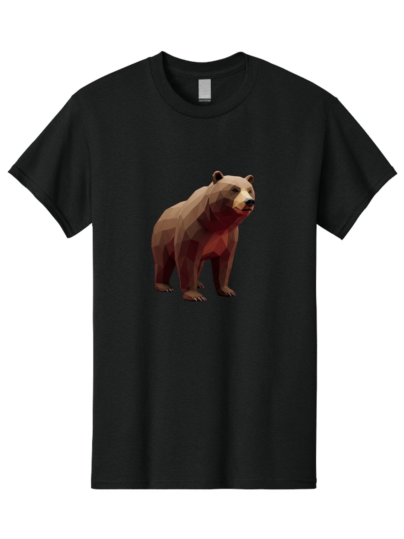 Low-Poly-Brown-Bear-1 Men'S Graphic Tee, 100% Cotton, Comfortable Casual Summer Wear, Machine Washable, Vintage Camera, Old Camera, Antique Camera, Black Camera, Classic Photography, Photography Equipment, Nostalgic Device, Film Camera, Baf193 15
