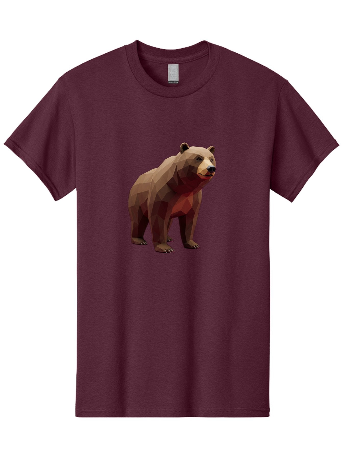 Low-Poly-Brown-Bear-1 Men'S Graphic Tee, 100% Cotton, Comfortable Casual Summer Wear, Machine Washable, Vintage Camera, Old Camera, Antique Camera, Black Camera, Classic Photography, Photography Equipment, Nostalgic Device, Film Camera, Baf193 4