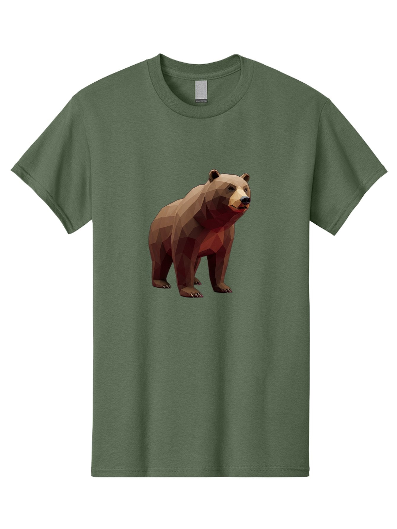 Low-Poly-Brown-Bear-1 Men'S Graphic Tee, 100% Cotton, Comfortable Casual Summer Wear, Machine Washable, Vintage Camera, Old Camera, Antique Camera, Black Camera, Classic Photography, Photography Equipment, Nostalgic Device, Film Camera, Baf193 3