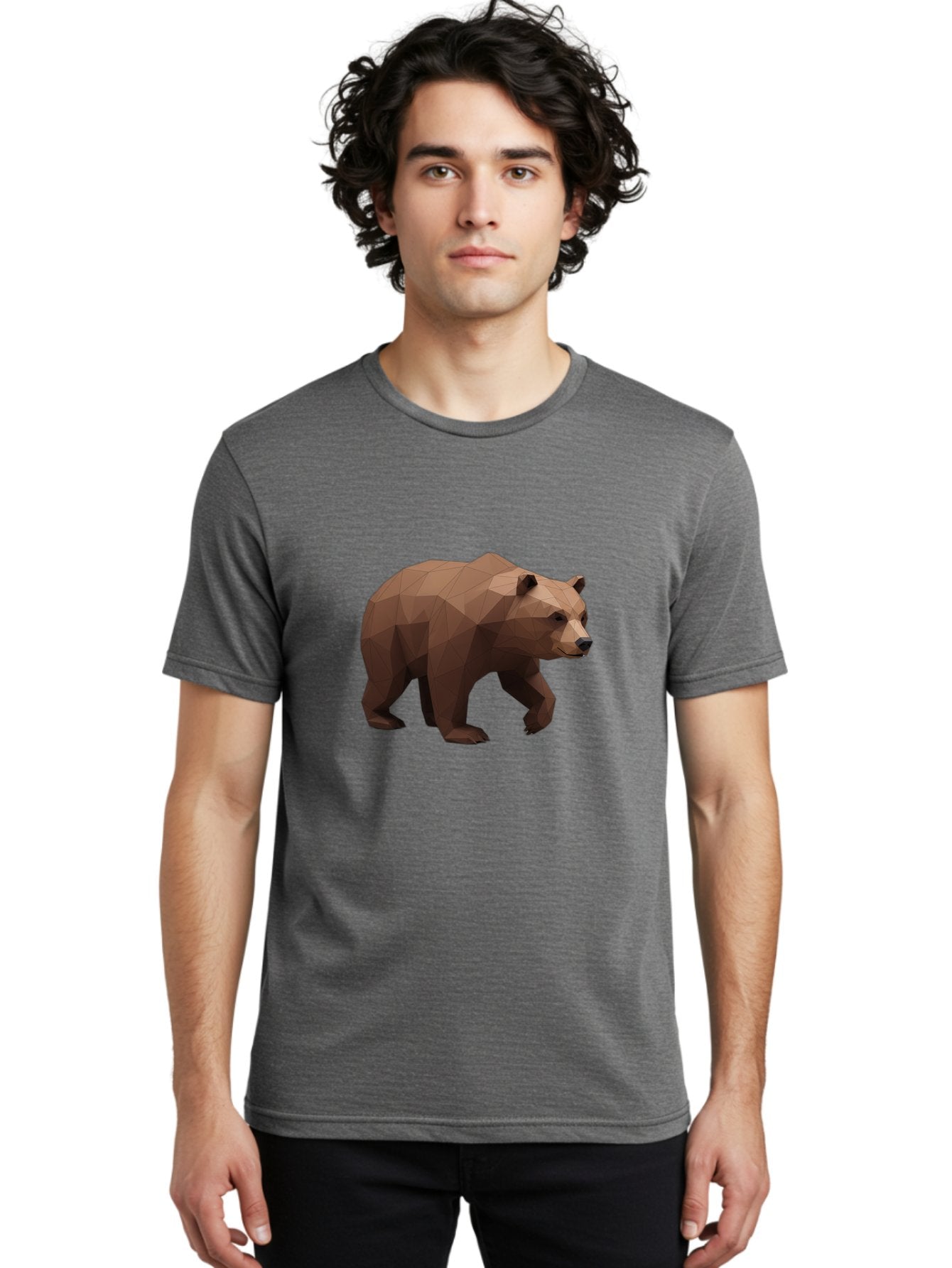Low-Poly-Brown-Bear Men'S Graphic Tee, 100% Cotton, Comfortable Casual Summer Wear, Machine Washable, Vintage Camera, Old Camera, Antique Camera, Black Camera, Classic Photography, Photography Equipment, Nostalgic Device, Film Camera, Baf194 18
