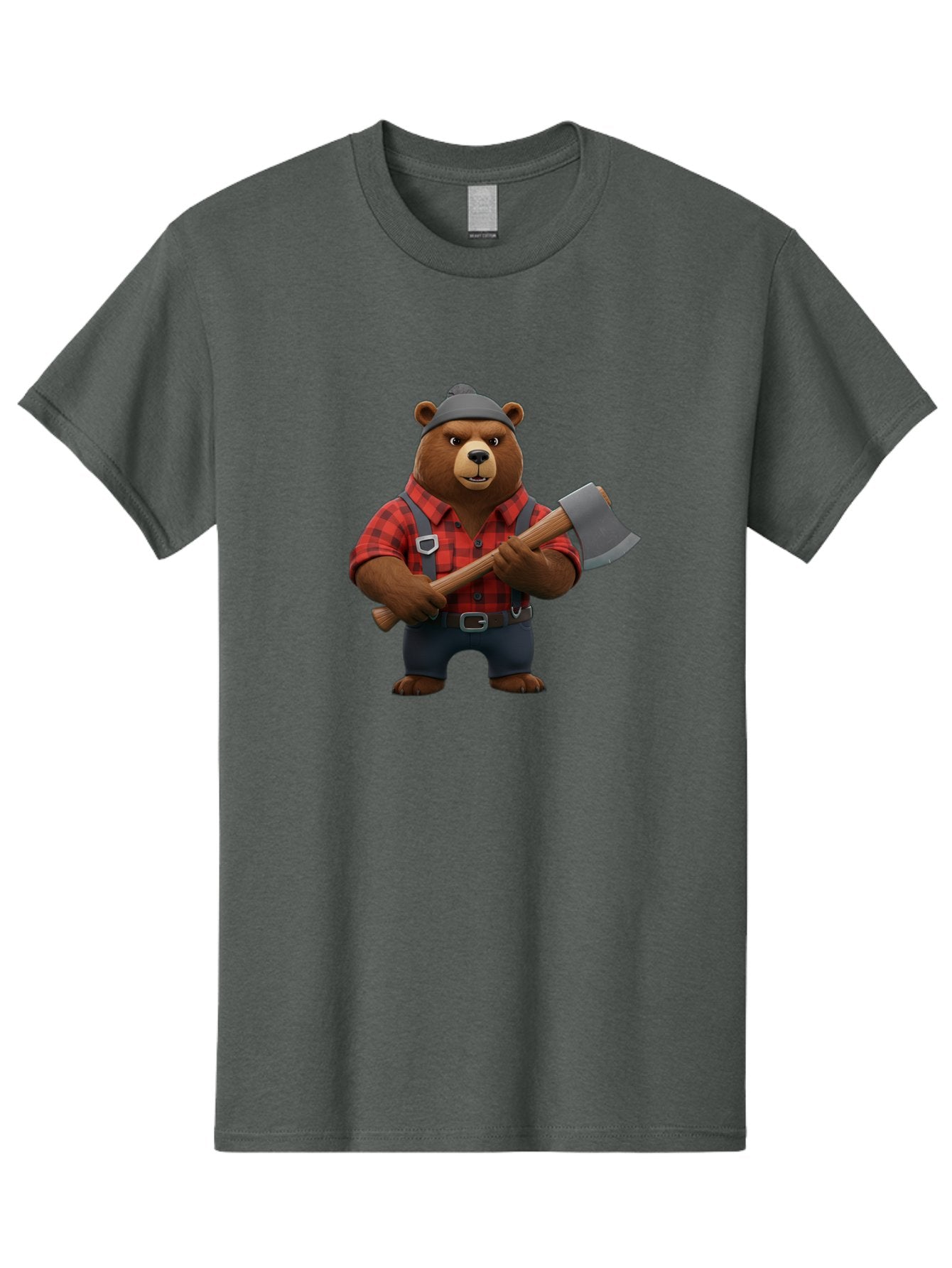 Lumberjack-Bear Men'S Graphic Tee, 100% Cotton, Comfortable Casual Summer Wear, Machine Washable, Vintage Camera, Old Camera, Antique Camera, Black Camera, Classic Photography, Photography Equipment, Nostalgic Device, Film Camera, Camera Art Baf198 8