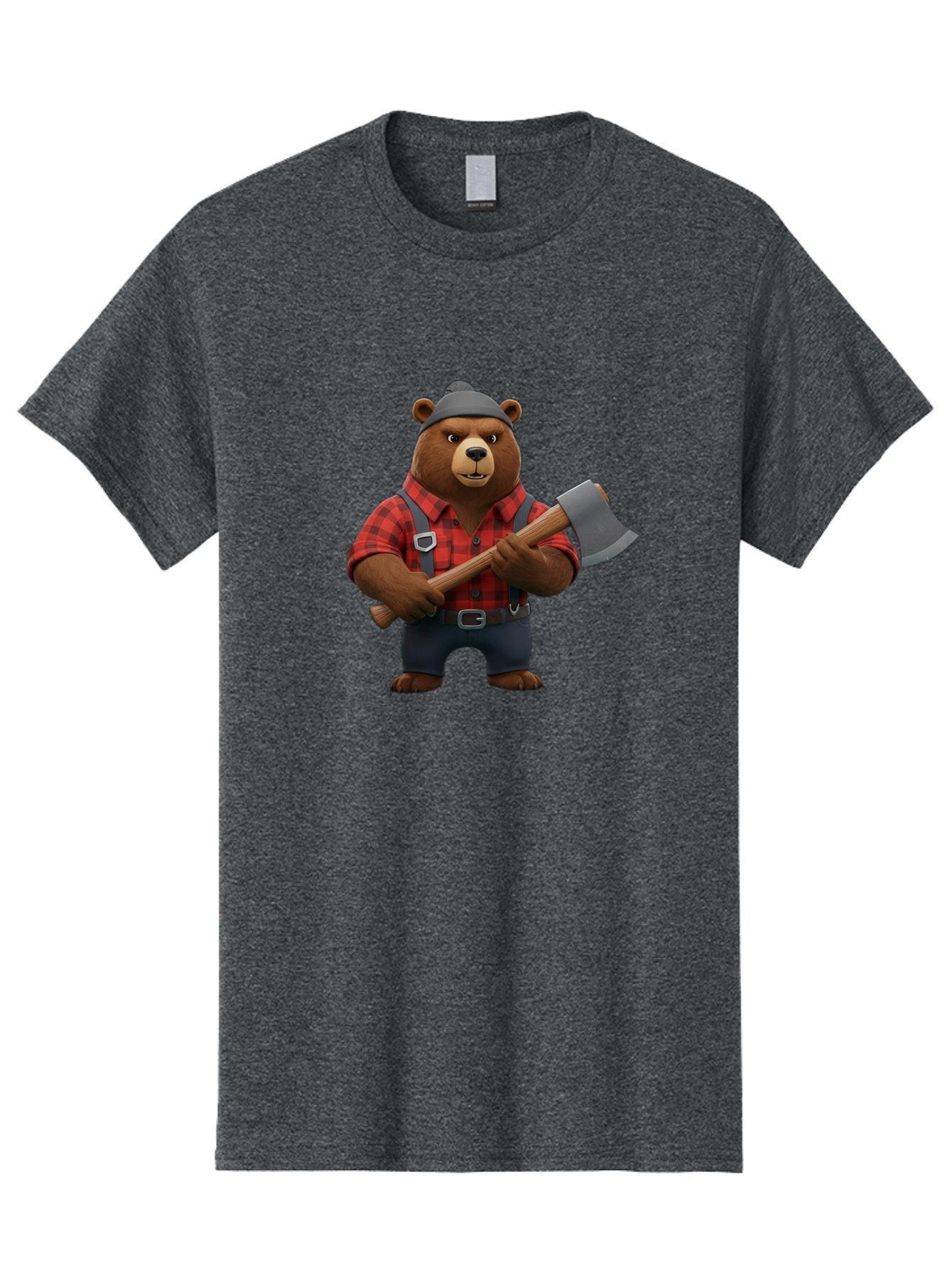 Lumberjack-Bear Men'S Graphic Tee, 100% Cotton, Comfortable Casual Summer Wear, Machine Washable, Vintage Camera, Old Camera, Antique Camera, Black Camera, Classic Photography, Photography Equipment, Nostalgic Device, Film Camera, Camera Art Baf198 9
