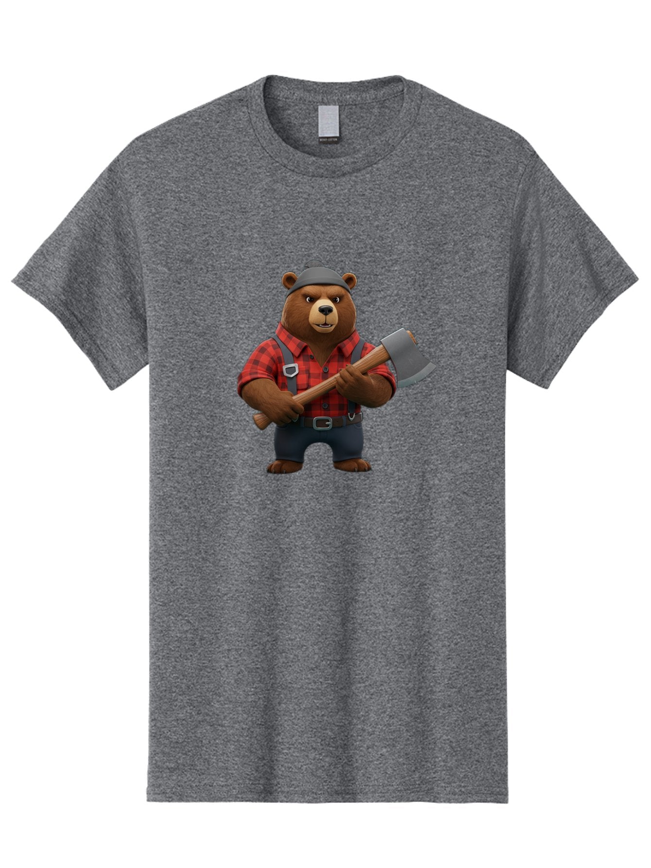 Lumberjack-Bear Men'S Graphic Tee, 100% Cotton, Comfortable Casual Summer Wear, Machine Washable, Vintage Camera, Old Camera, Antique Camera, Black Camera, Classic Photography, Photography Equipment, Nostalgic Device, Film Camera, Camera Art Baf198 11