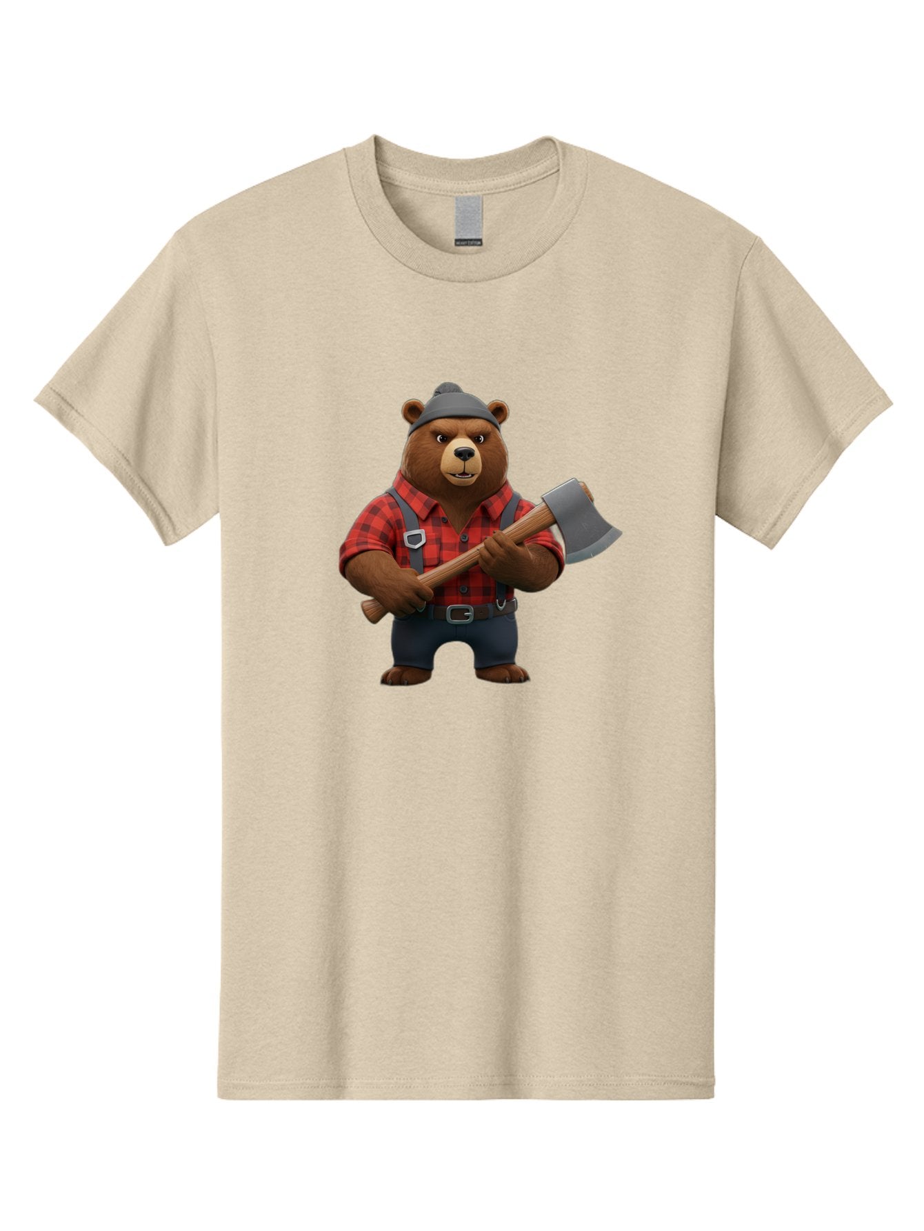 Lumberjack-Bear Men'S Graphic Tee, 100% Cotton, Comfortable Casual Summer Wear, Machine Washable, Vintage Camera, Old Camera, Antique Camera, Black Camera, Classic Photography, Photography Equipment, Nostalgic Device, Film Camera, Camera Art Baf198 4