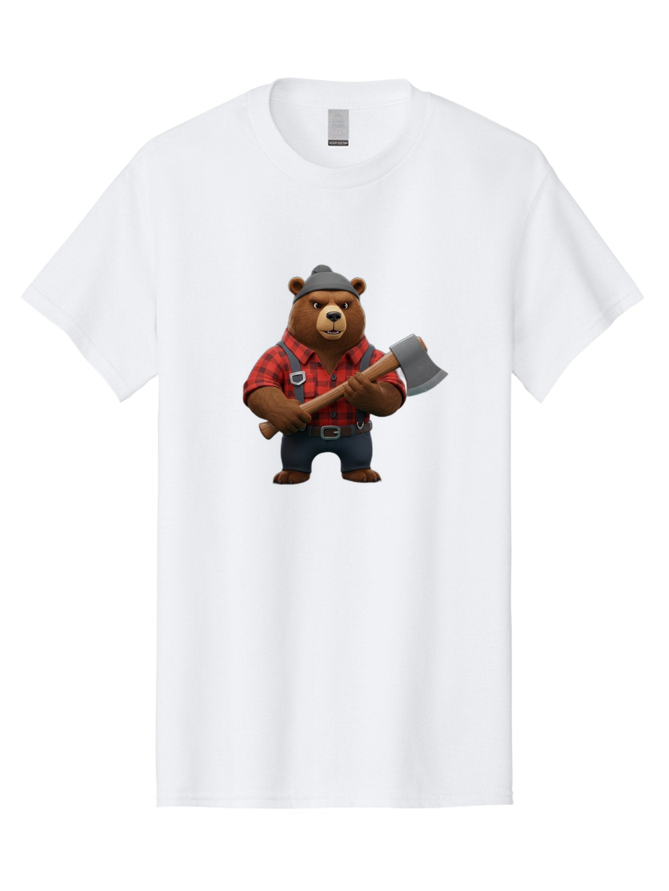 Lumberjack-Bear Men'S Graphic Tee, 100% Cotton, Comfortable Casual Summer Wear, Machine Washable, Vintage Camera, Old Camera, Antique Camera, Black Camera, Classic Photography, Photography Equipment, Nostalgic Device, Film Camera, Camera Art Baf198 12