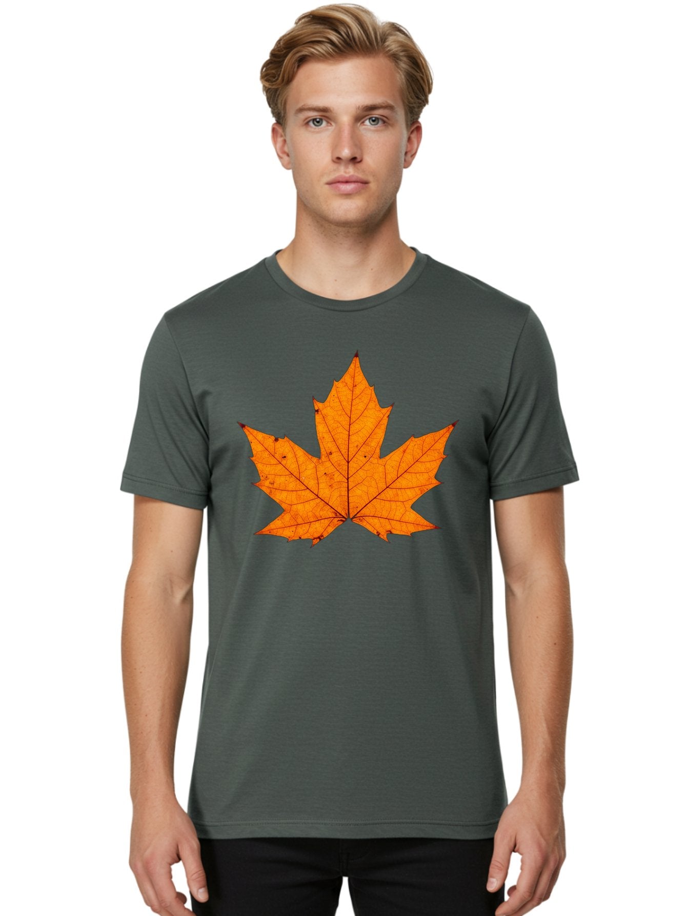 Maple-Leaf-2 Men'S Graphic Tee, 100% Cotton, Comfortable Casual Summer Wear, Machine Washable, Vintage Camera, Old Camera, Antique Camera, Black Camera, Classic Photography, Photography Equipment, Nostalgic Device, Film Camera, Camera Art Baf202 28