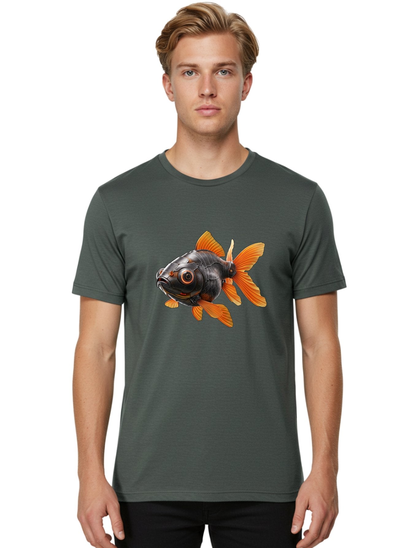 Mechanical-Goldfish Men'S Graphic Tee, 100% Cotton, Comfortable Casual Summer Wear, Machine Washable, Vintage Camera, Old Camera, Antique Camera, Black Camera, Classic Photography, Photography Equipment, Nostalgic Device, Film Camera, Baf206 30